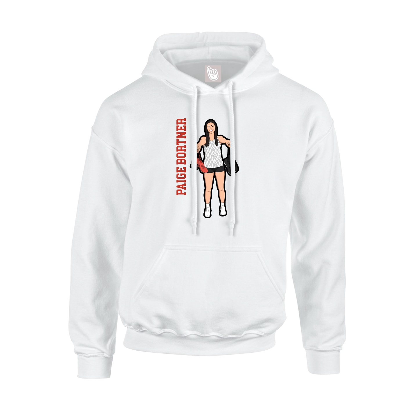 Youth Hoodie — Name Vertical in White