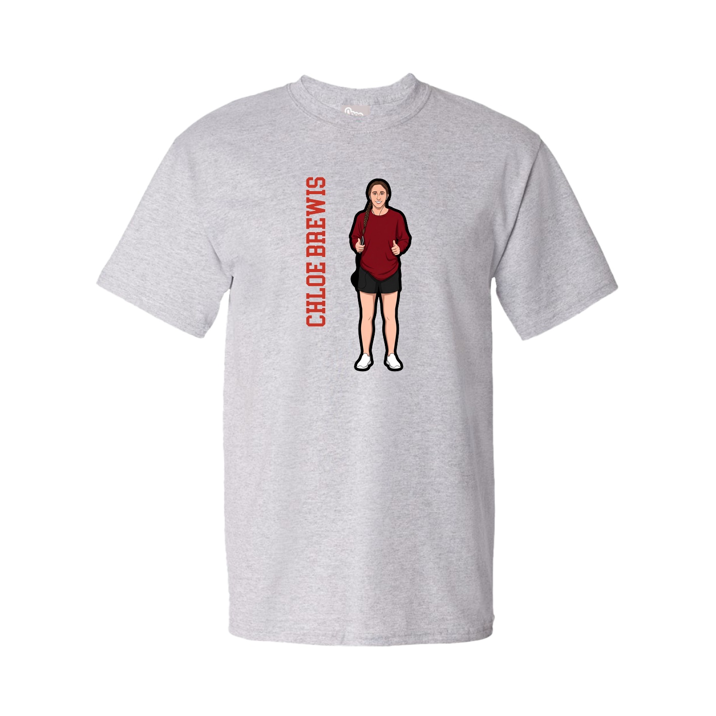 Tee — Name Vertical in Grey