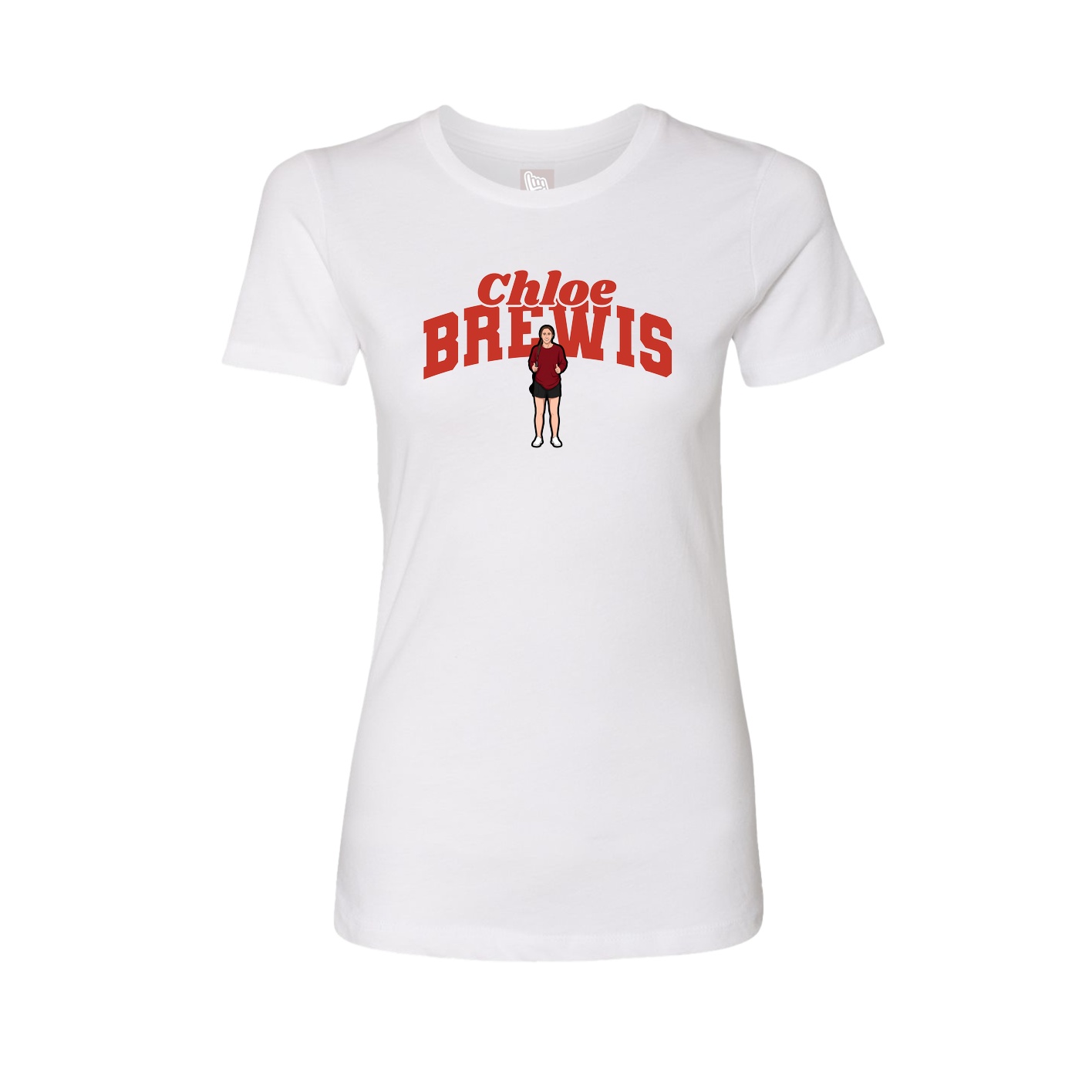 Fitted Women's Tee — Signature Arch in White
