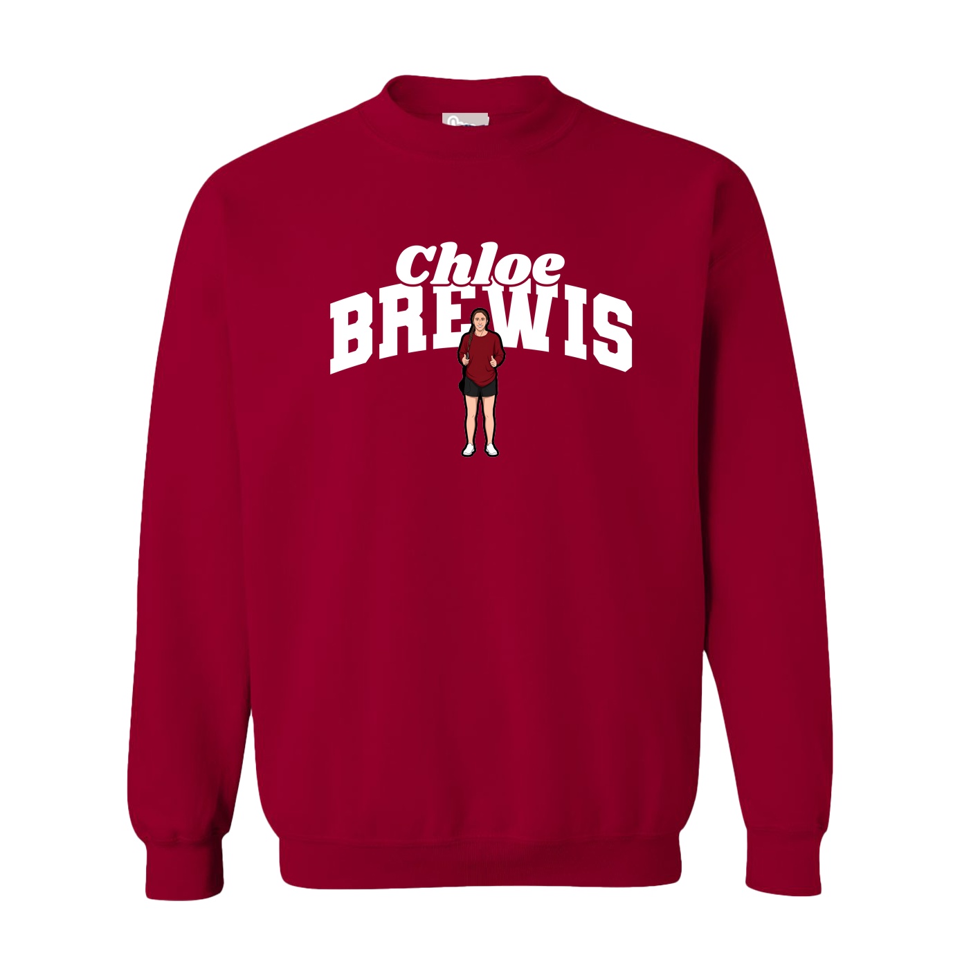 Fleece Crew — Signature Arch in Cardinal
