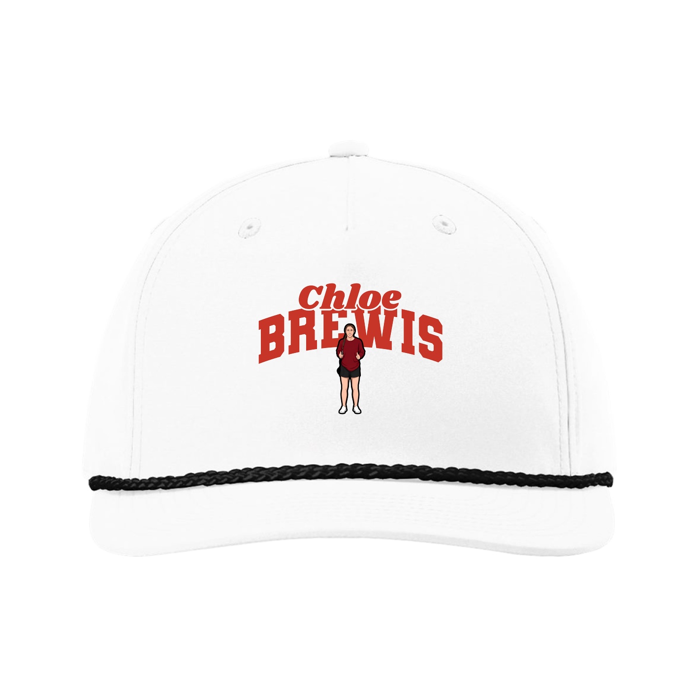 Five-Panel Classic Rope Cap — Signature Arch in White