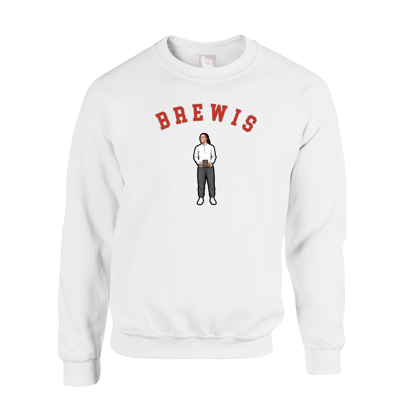 Fleece Crew — Shirsey Arch in White