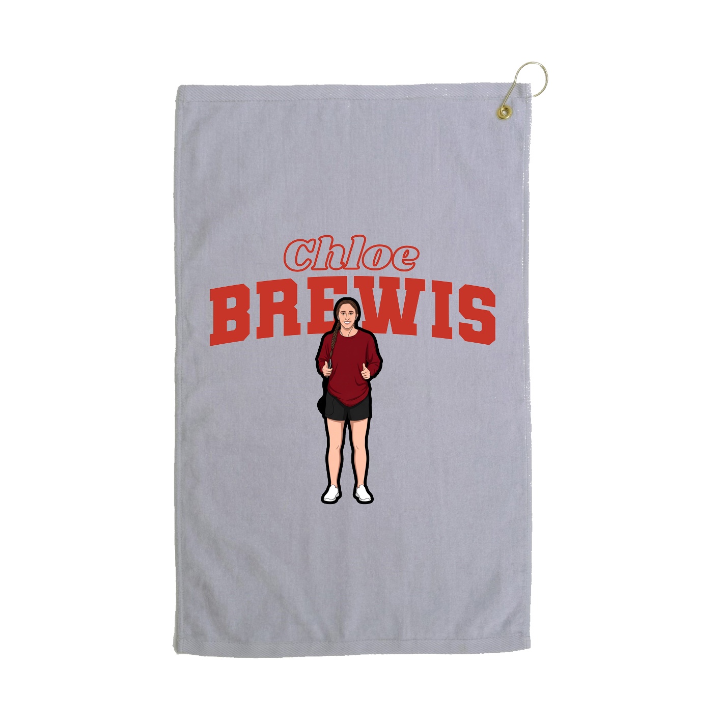 Golf Towel — Name Arch in Grey