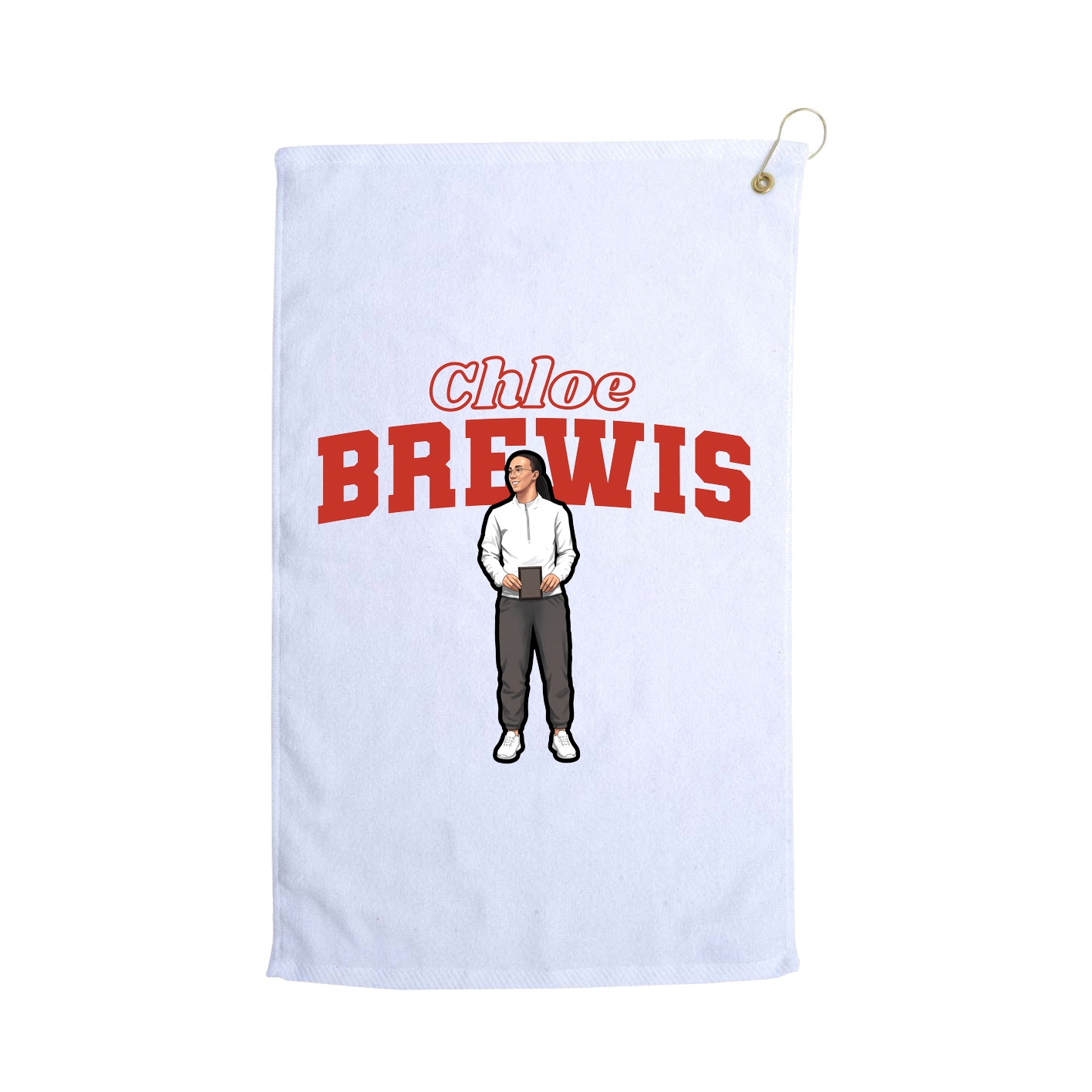 Golf Towel — Name Arch in White