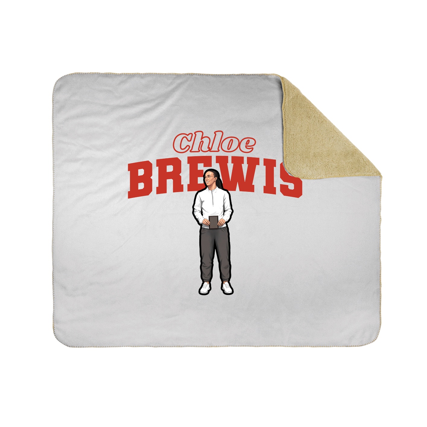 Throw Blanket — Name Arch in White