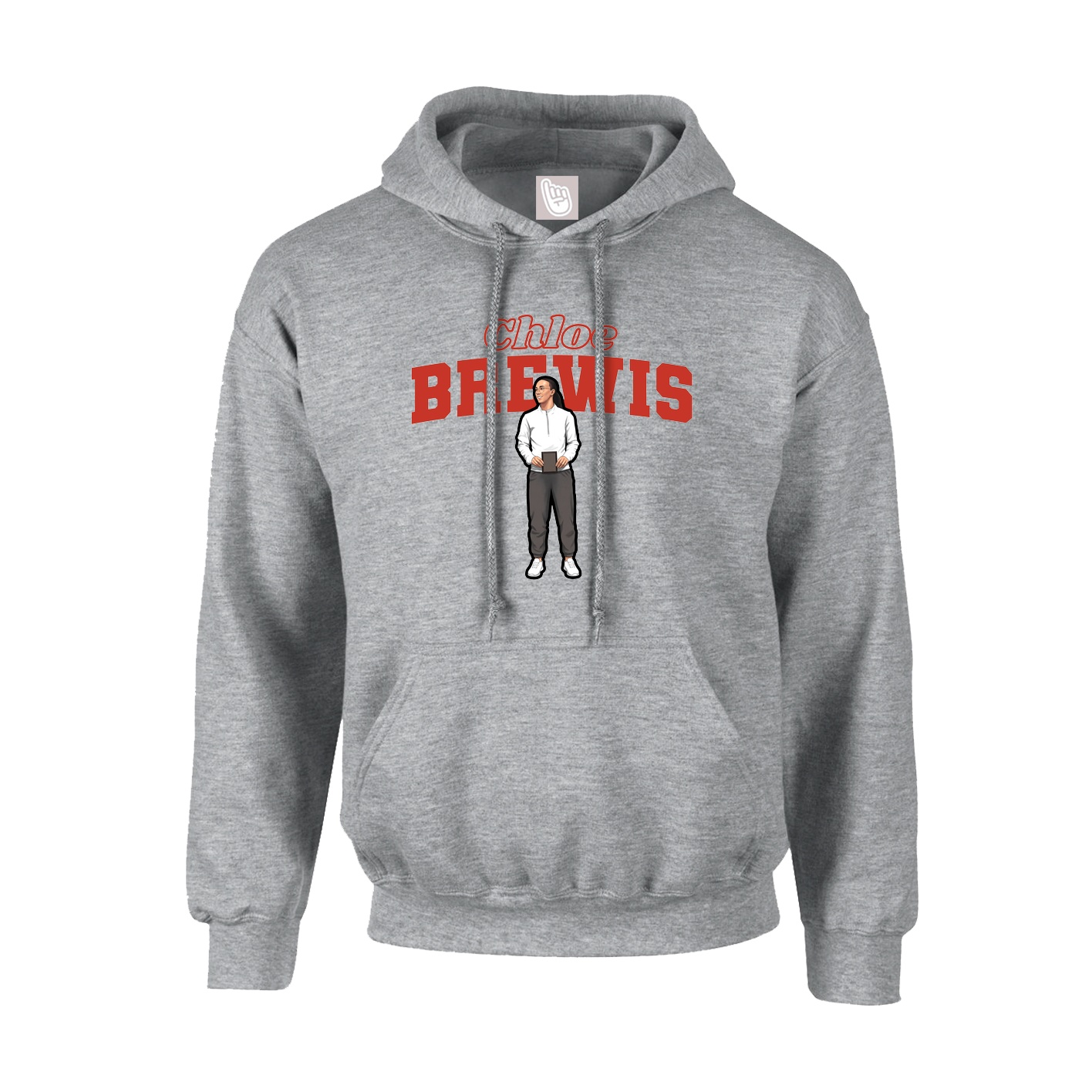 Youth Hoodie — Name Arch in Grey