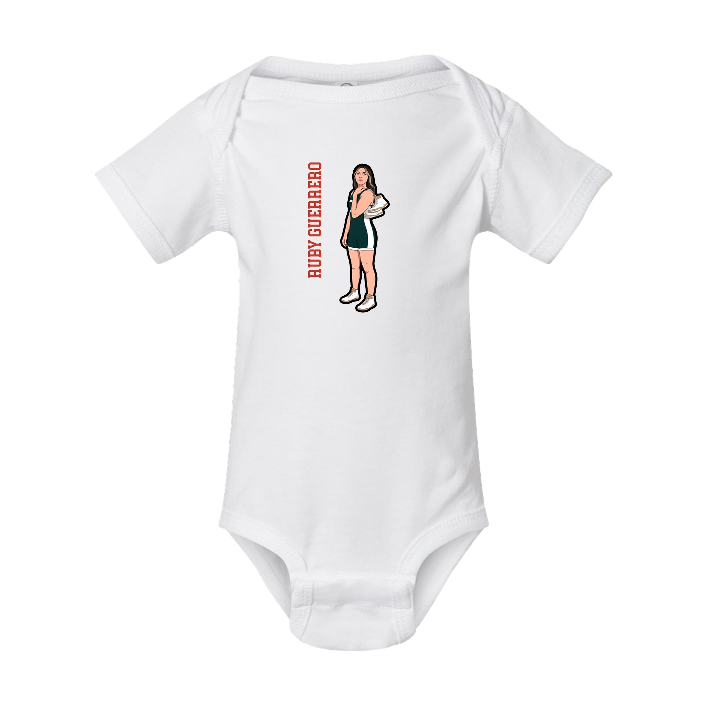 Baby Onesie — Name Vertical in White