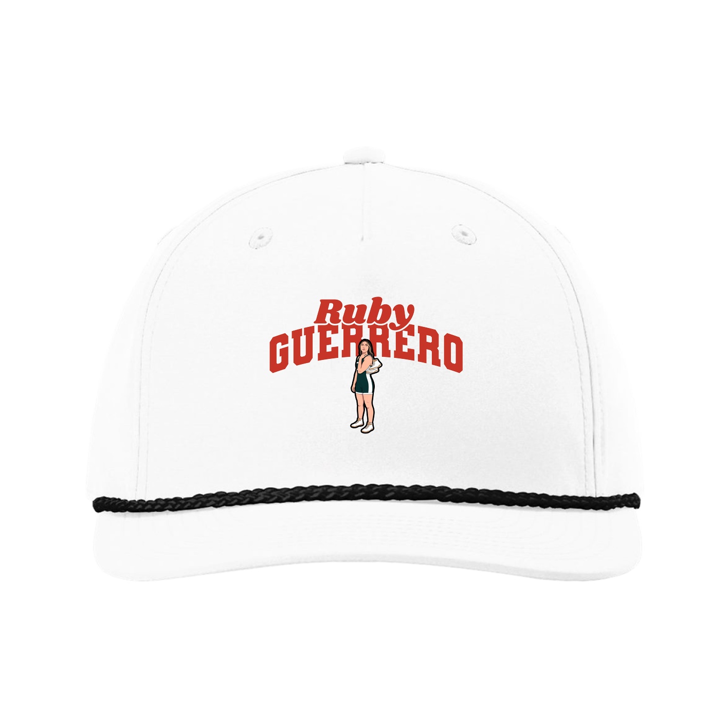 Five-Panel Classic Rope Cap — Signature Arch in White