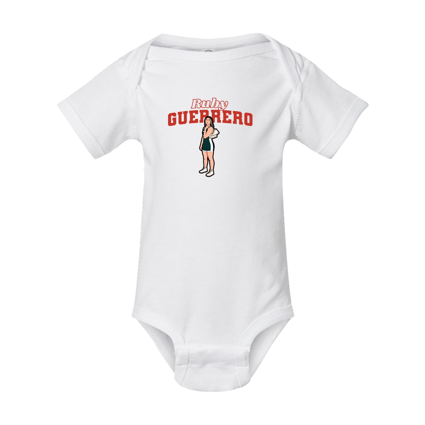 Baby Onesie — Name Arch in White
