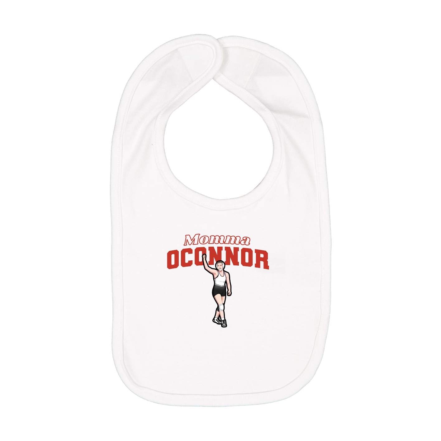 Infant Bib — Mothers Day Block in White