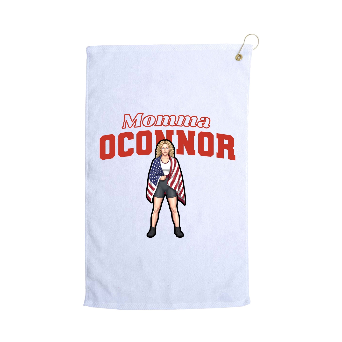 Golf Towel — Mothers Day Block in White