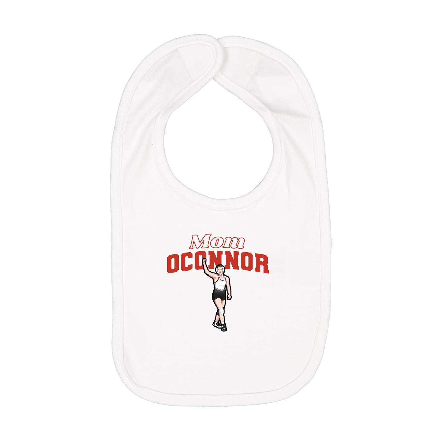 Infant Bib — Mothers Day Block in White