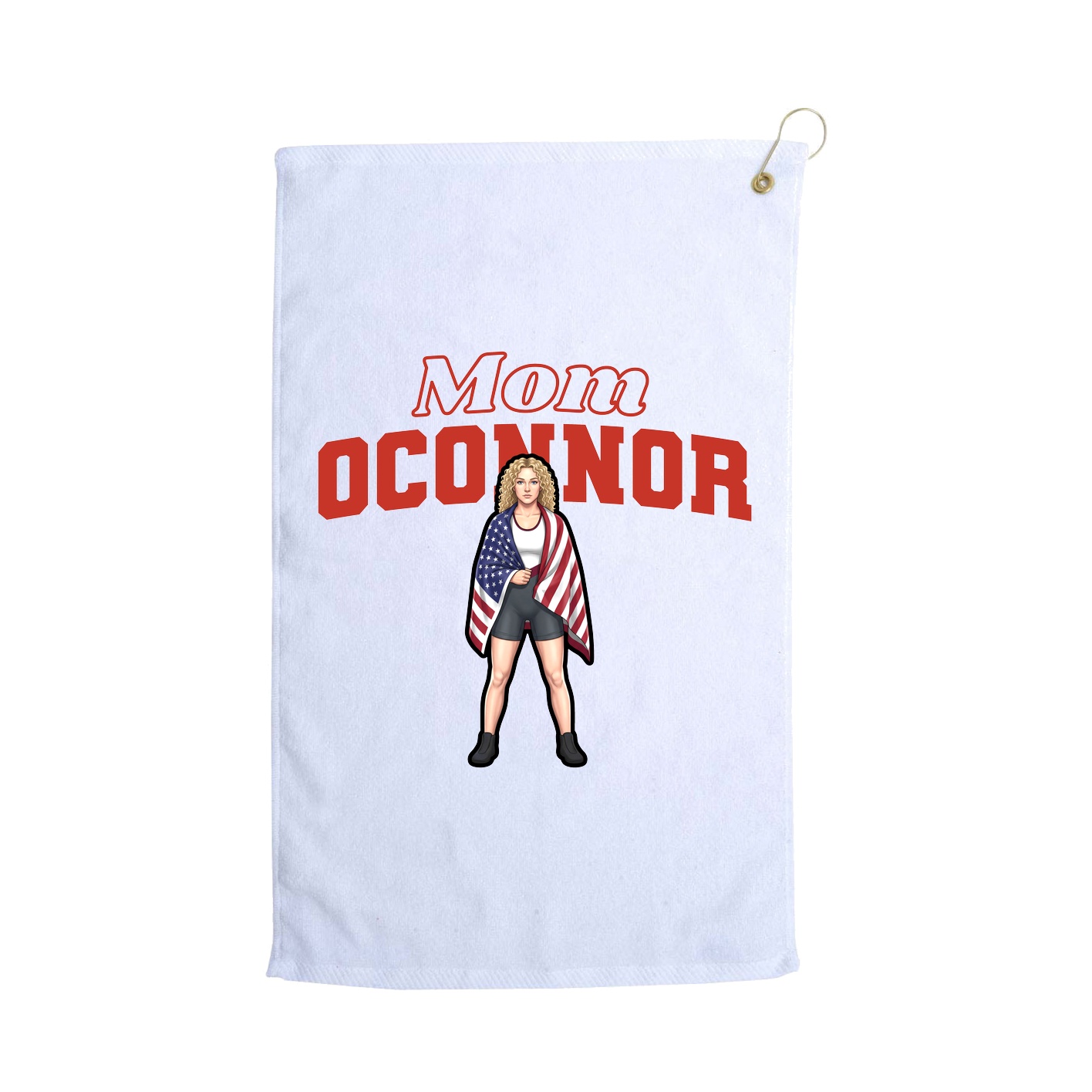 Golf Towel — Mothers Day Block in White