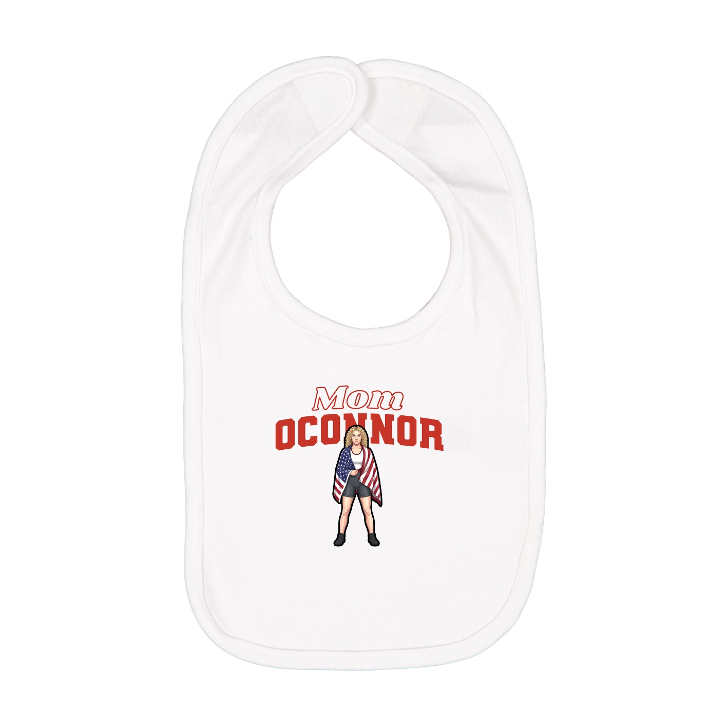 Infant Bib — Mothers Day Block in White