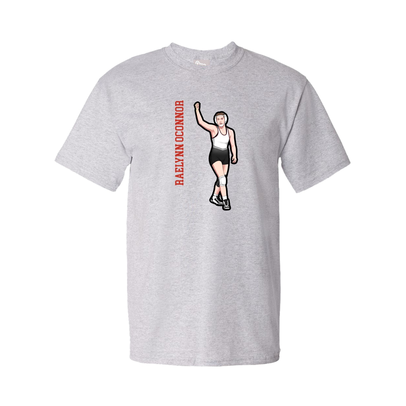 Tee — Name Vertical in Grey
