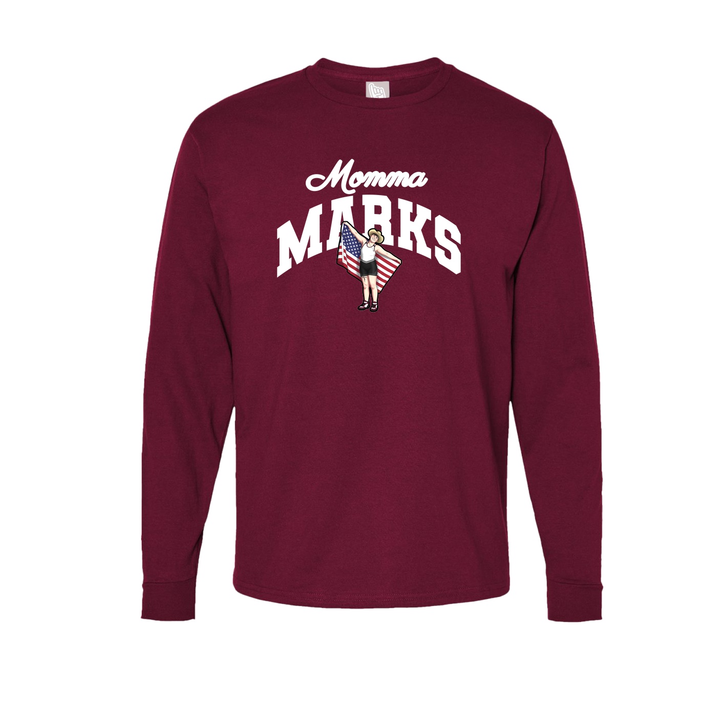 Long Sleeve Tee — Mothers Day Arch in Cardinal