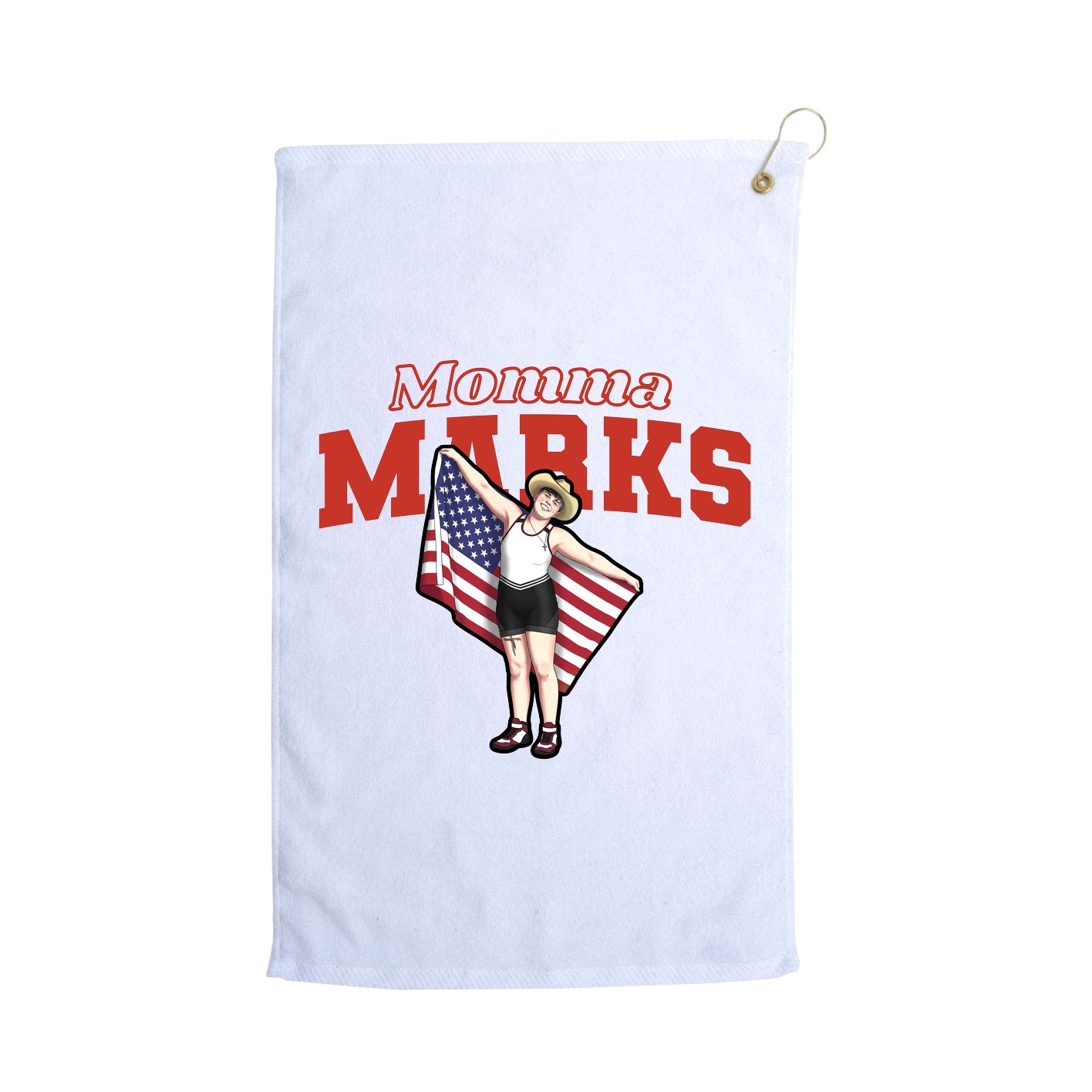 Golf Towel — Mothers Day Block in White