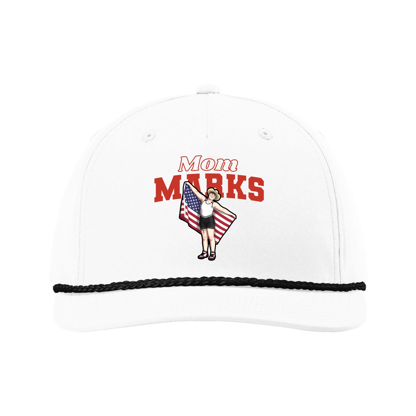 Five-Panel Classic Rope Cap — Mothers Day Block in White