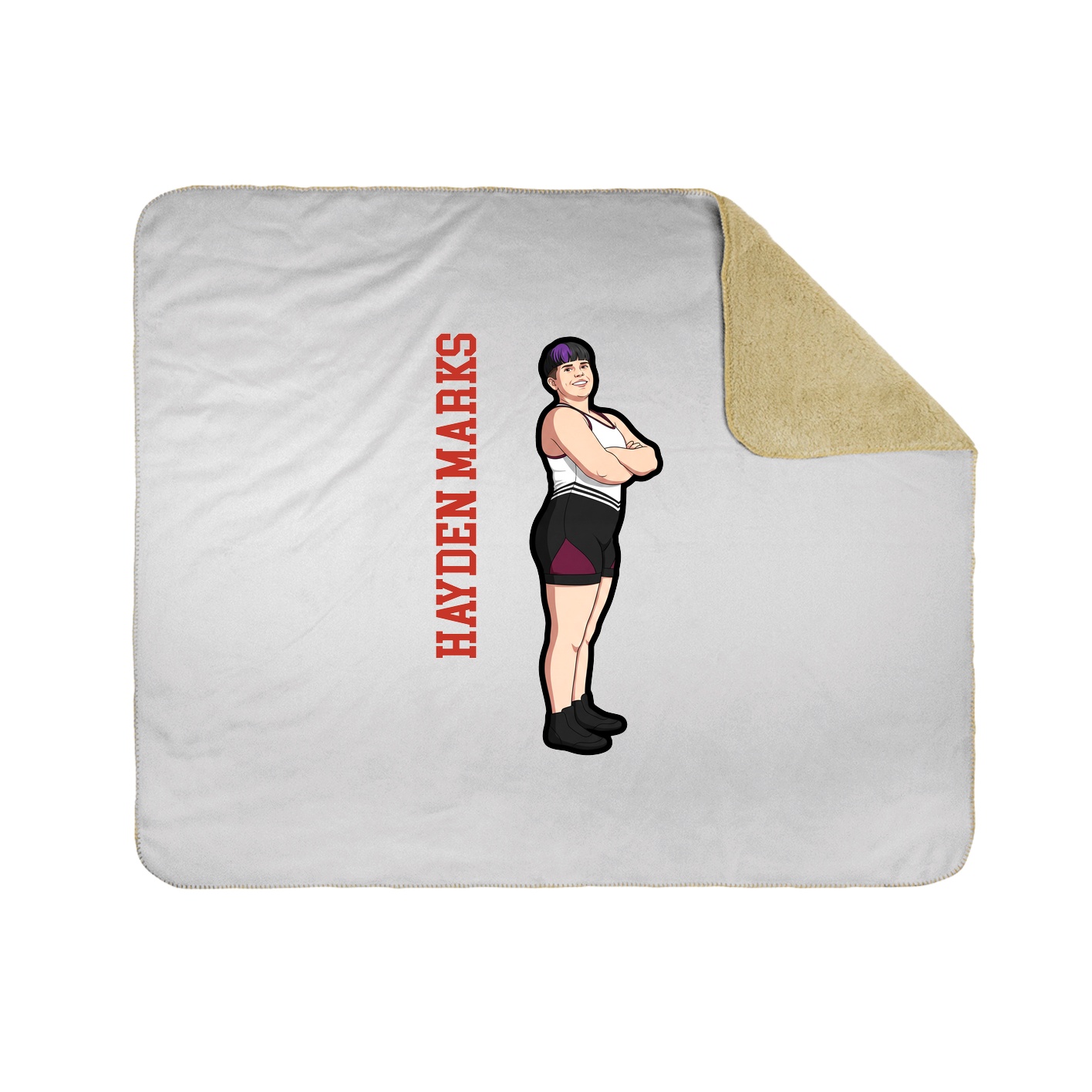 Throw Blanket — Name Vertical in White