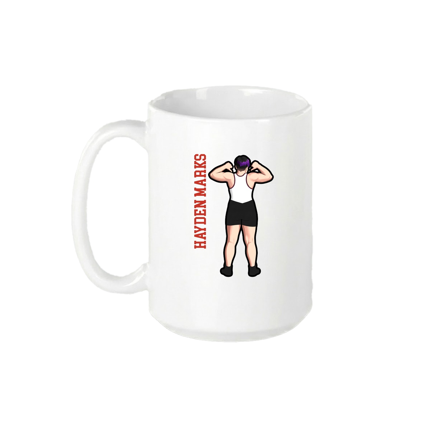 15oz Coffee Mug — Name Vertical in White