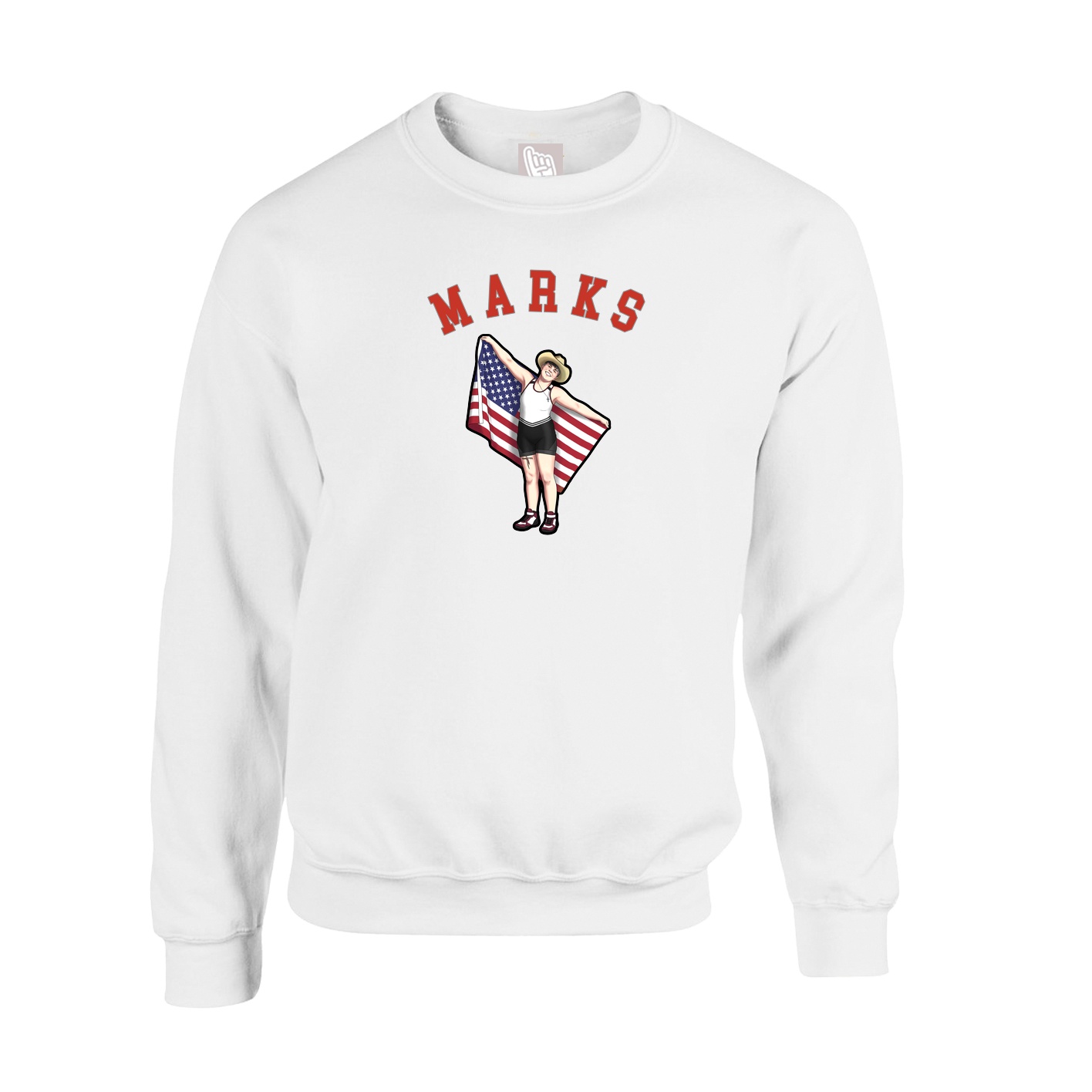 Fleece Crew — Shirsey Arch in White