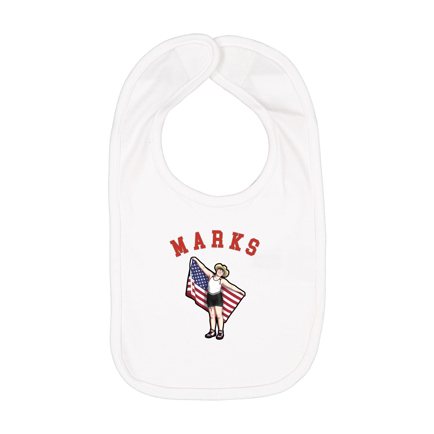 Infant Bib — Shirsey Arch in White