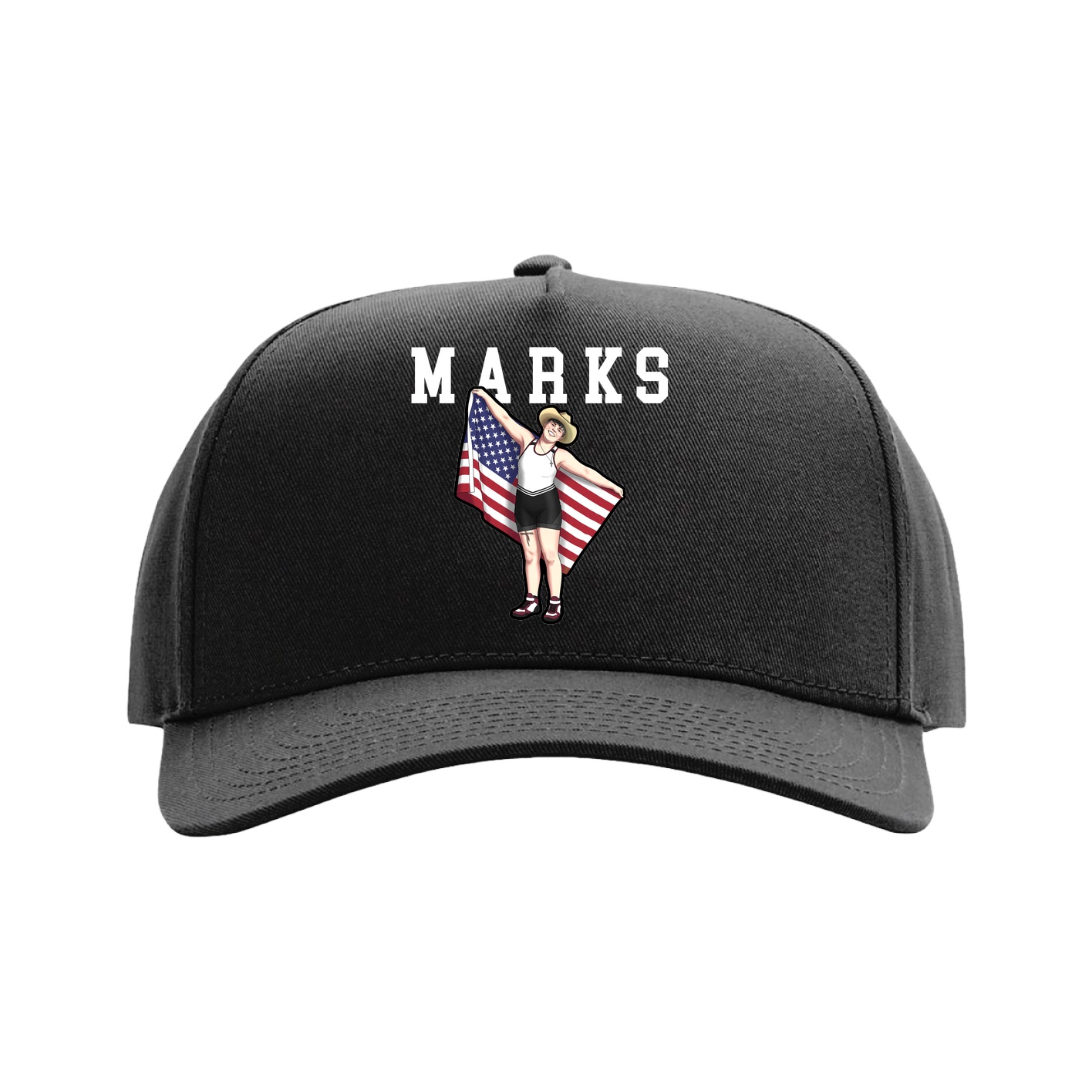 Full Fabric Five-Panel Champ Cap — Shirsey in Black