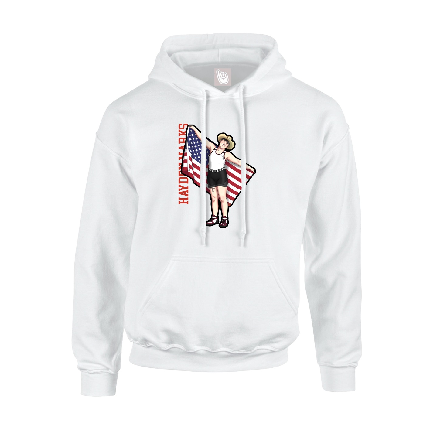 Youth Hoodie — Name Vertical in White