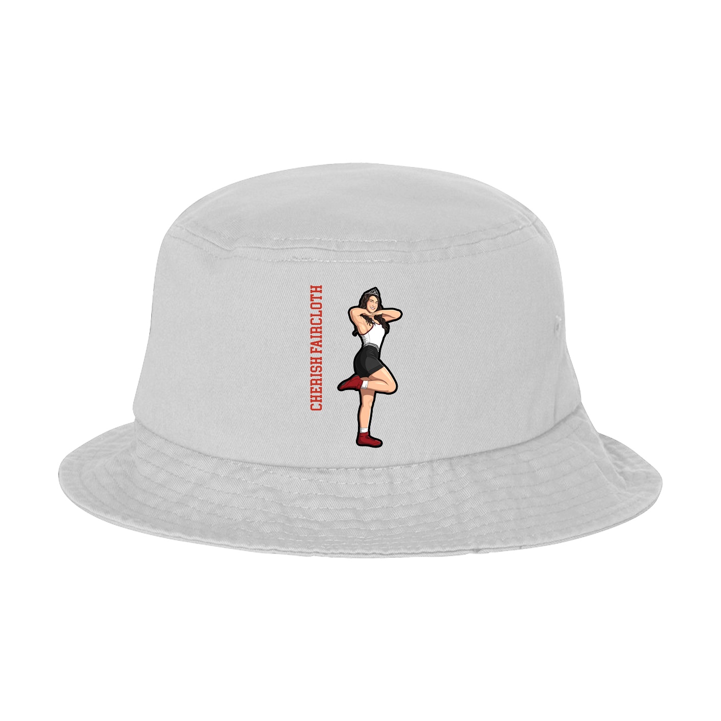 Bucket Cap — Name Vertical in White