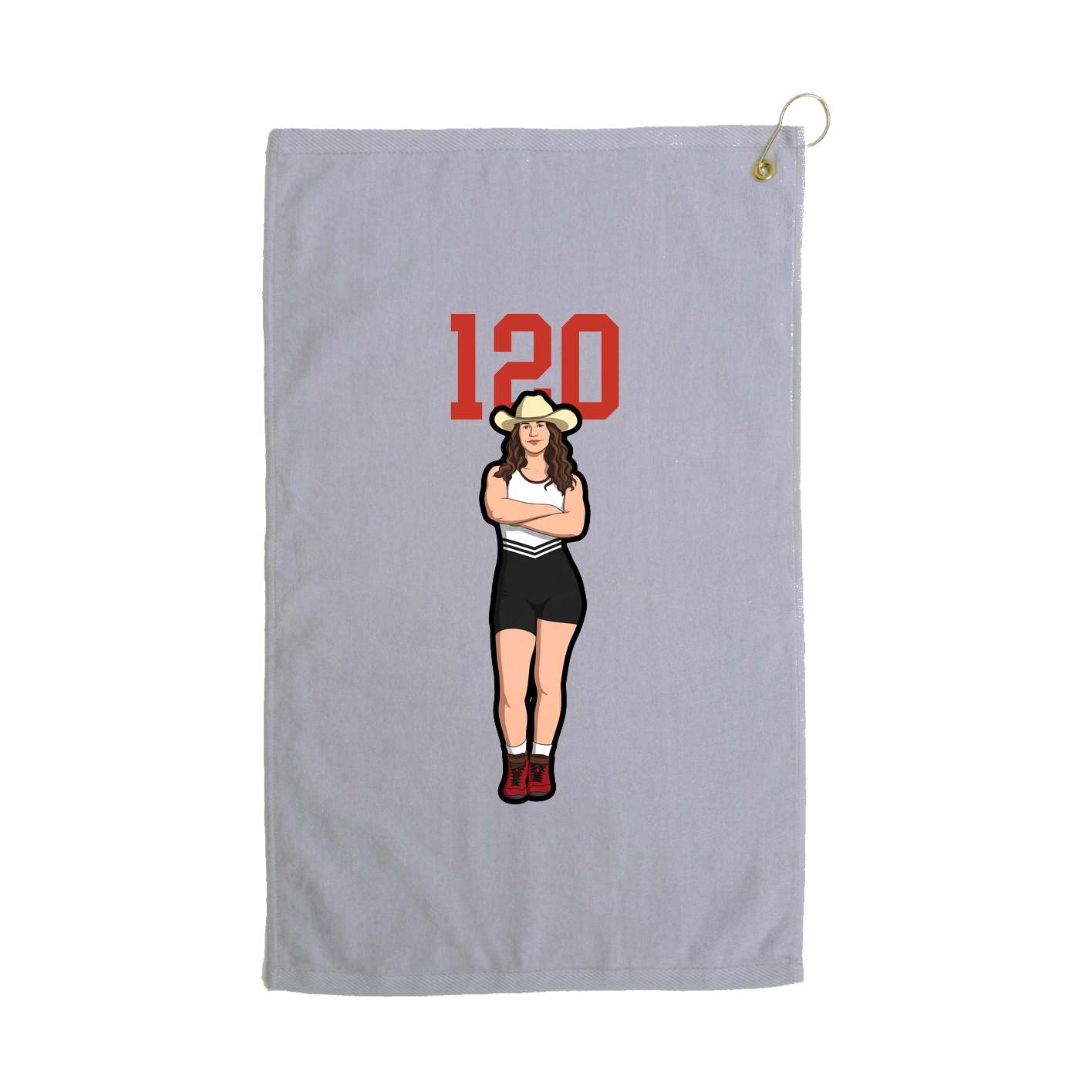 Golf Towel — Number Top in Grey