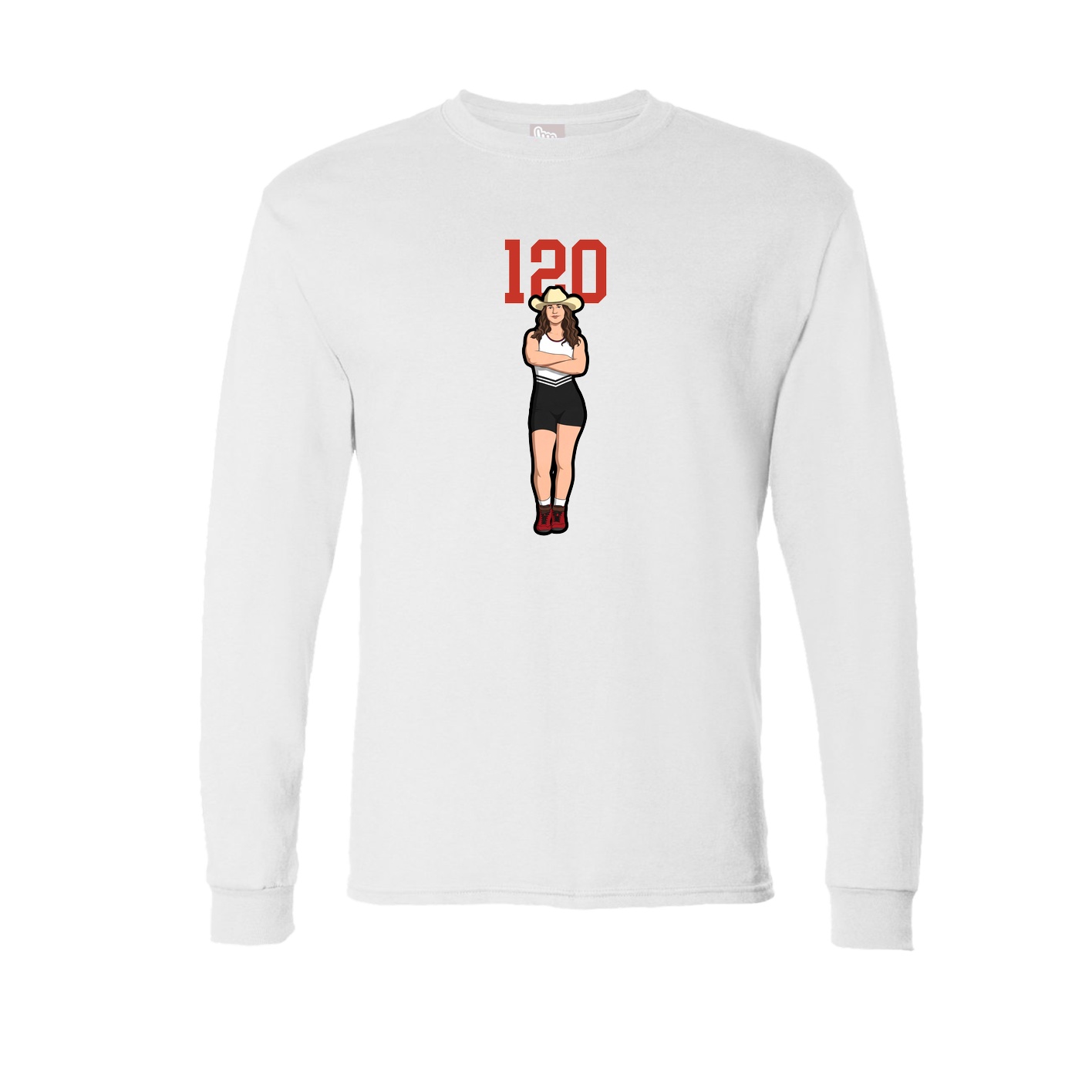 Long Sleeve Tee — Number Top in White
