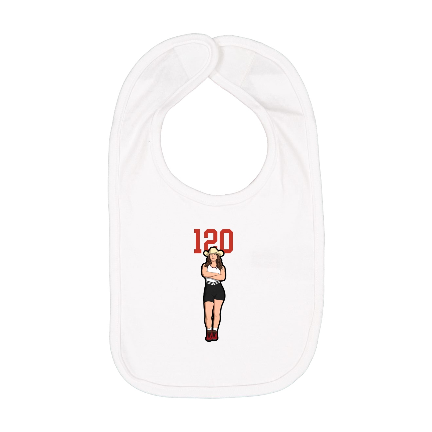 Infant Bib — Number Top in White