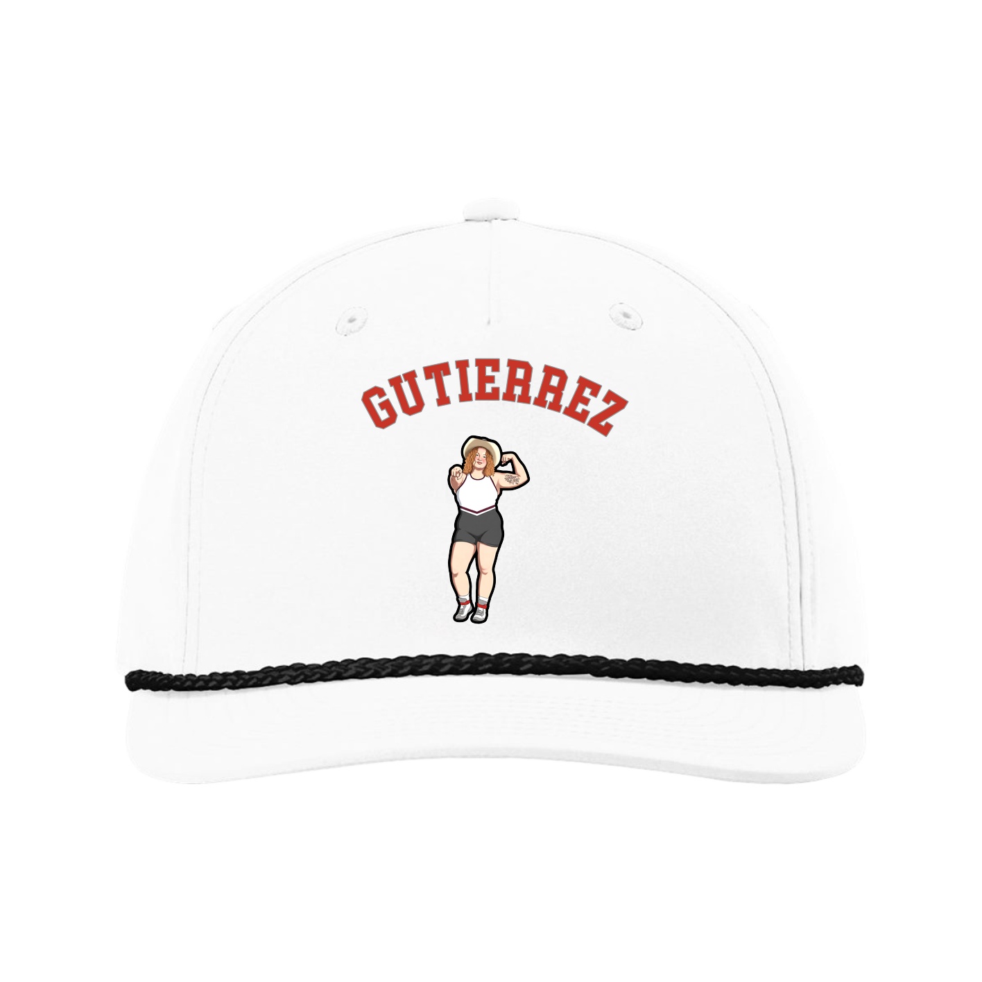 Five-Panel Classic Rope Cap — Shirsey Arch in White