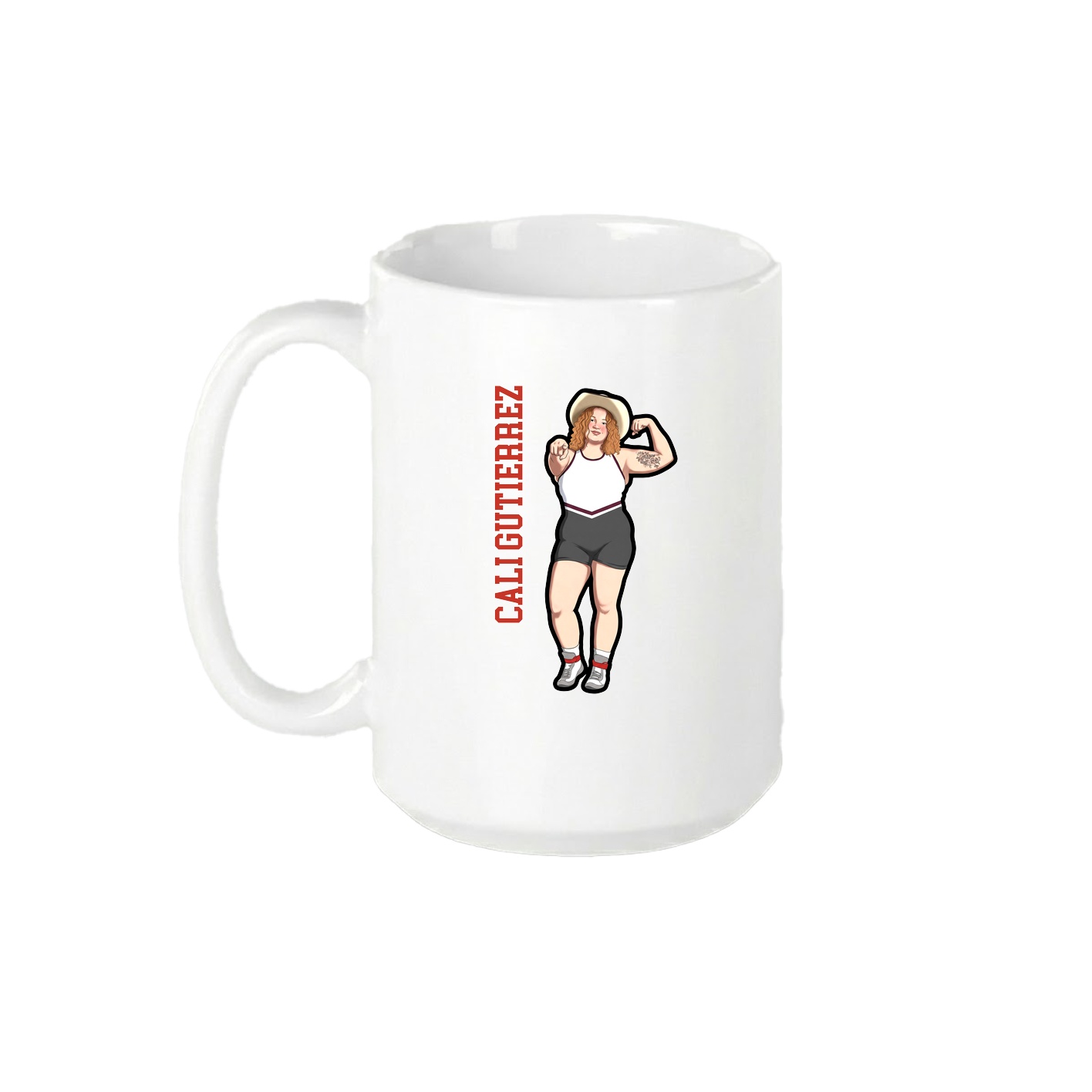 15oz Coffee Mug — Name Vertical in White