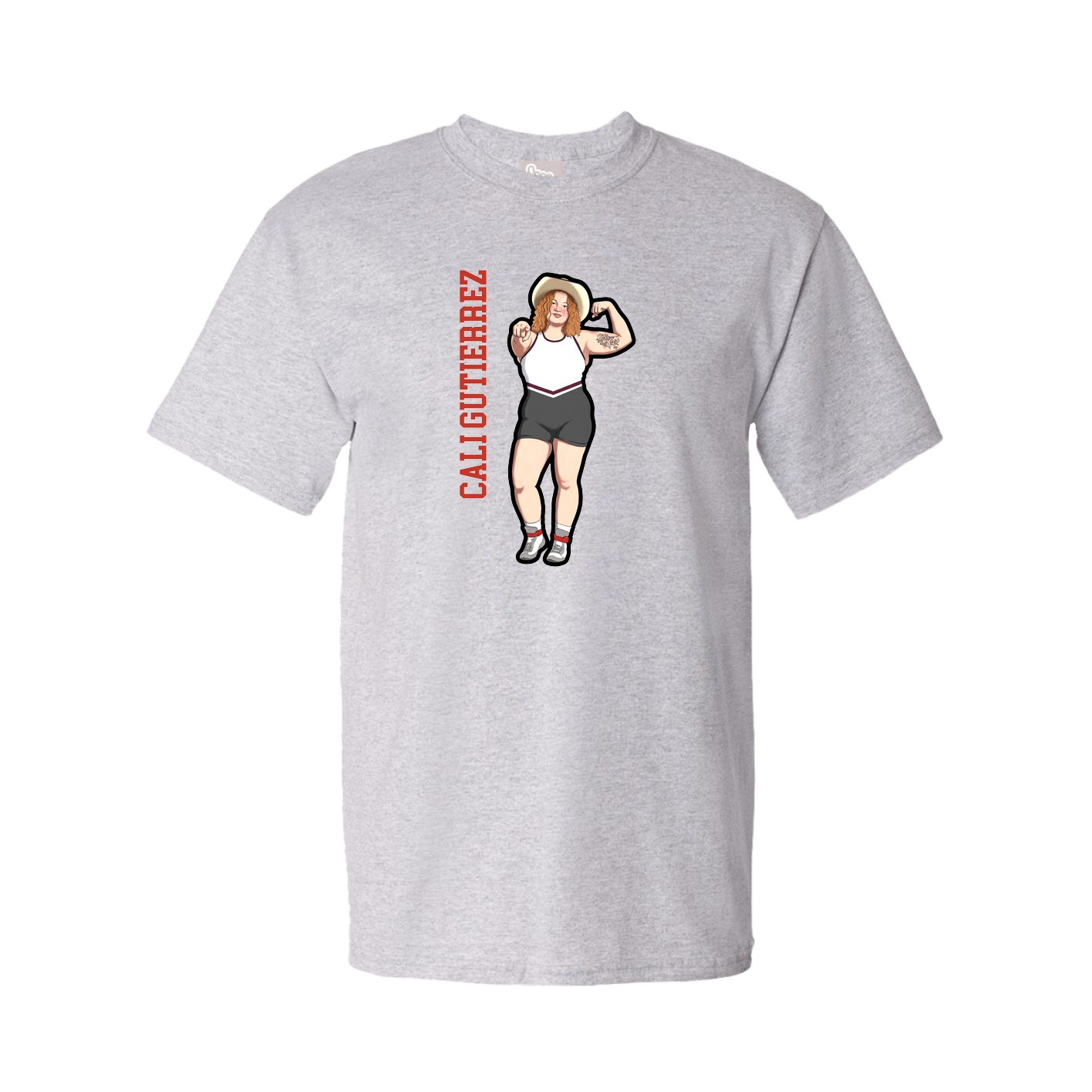 Youth Tee — Name Vertical in Grey