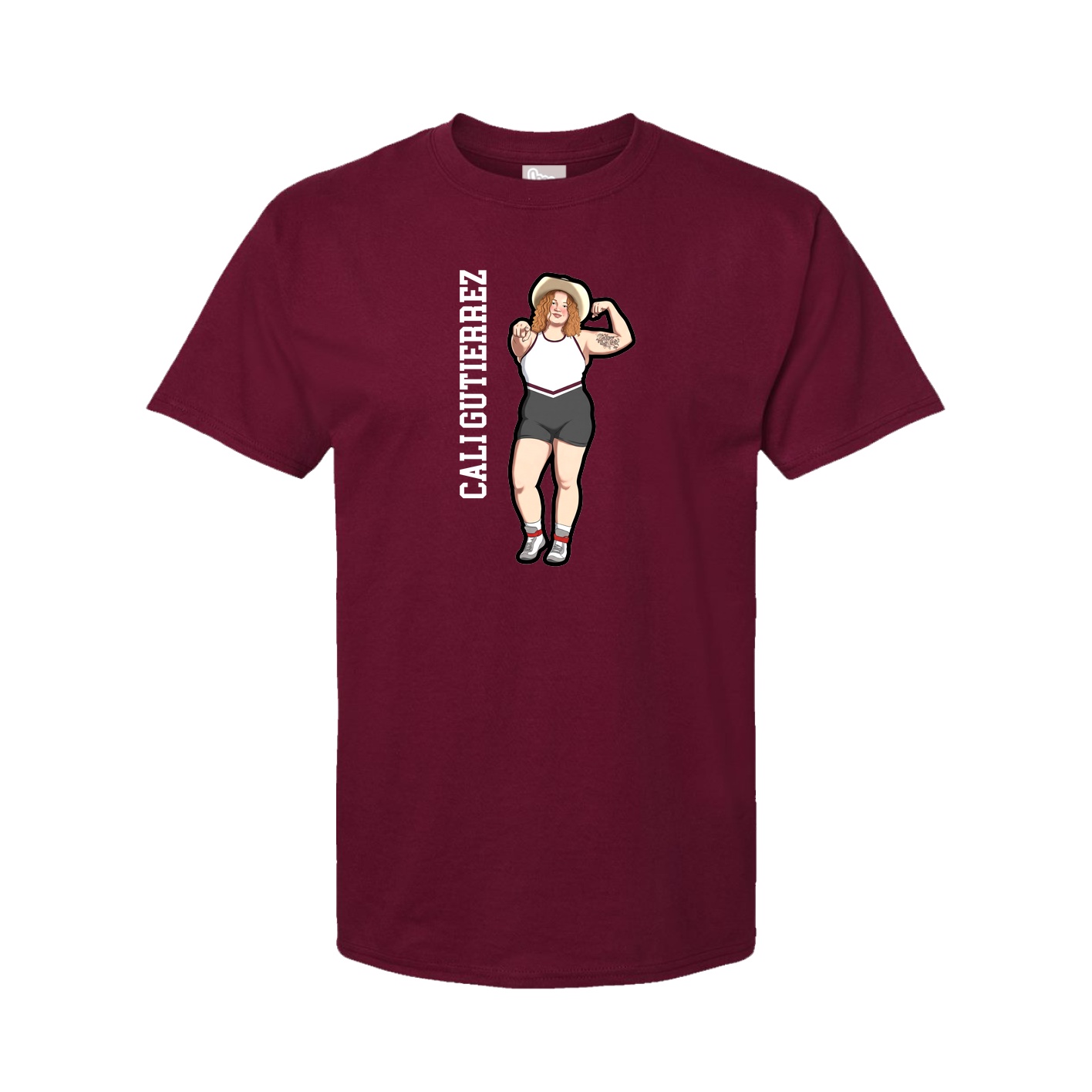 Youth Tee — Name Vertical in Cardinal