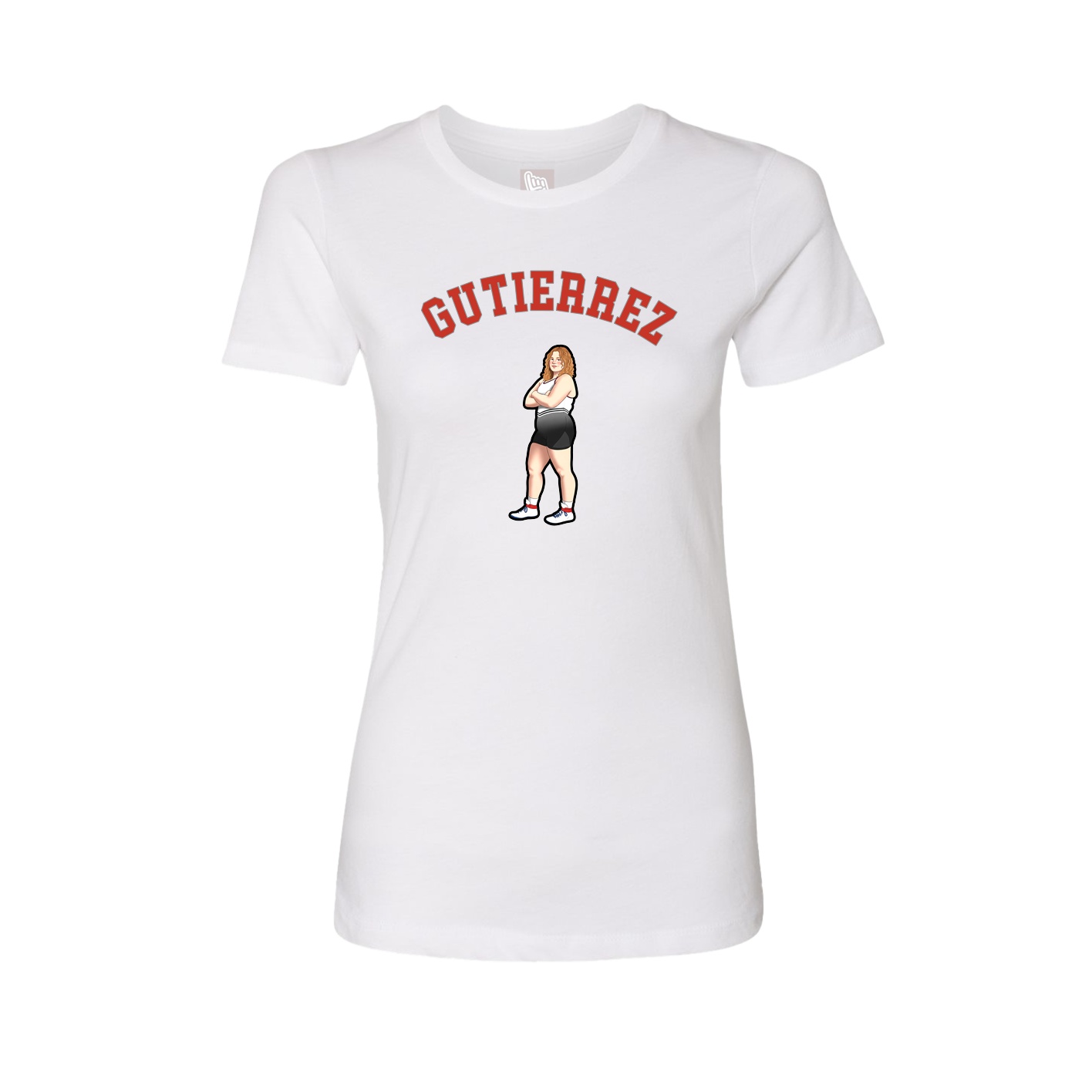 Fitted Women's Tee — Shirsey Arch in White