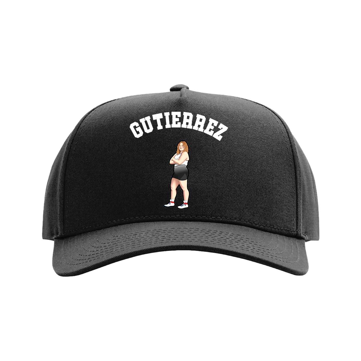 Full Fabric Five-Panel Champ Cap — Shirsey Arch in Black