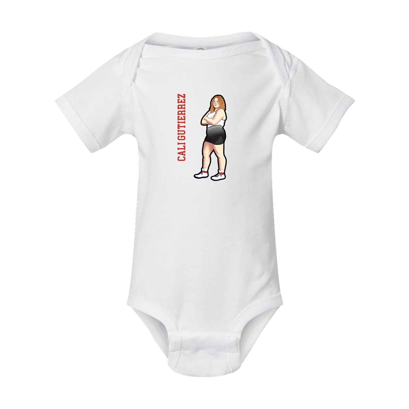 Baby Onesie — Name Vertical in White