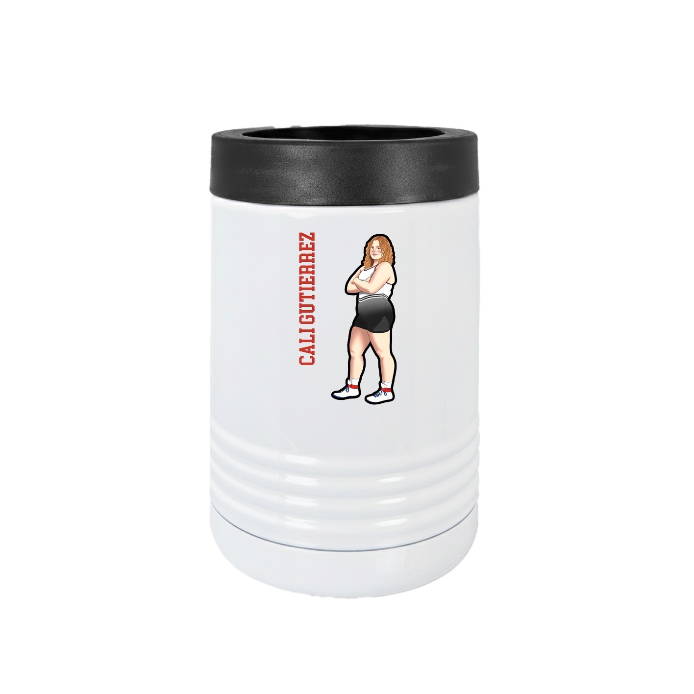 Beverage Holder — Name Vertical in White