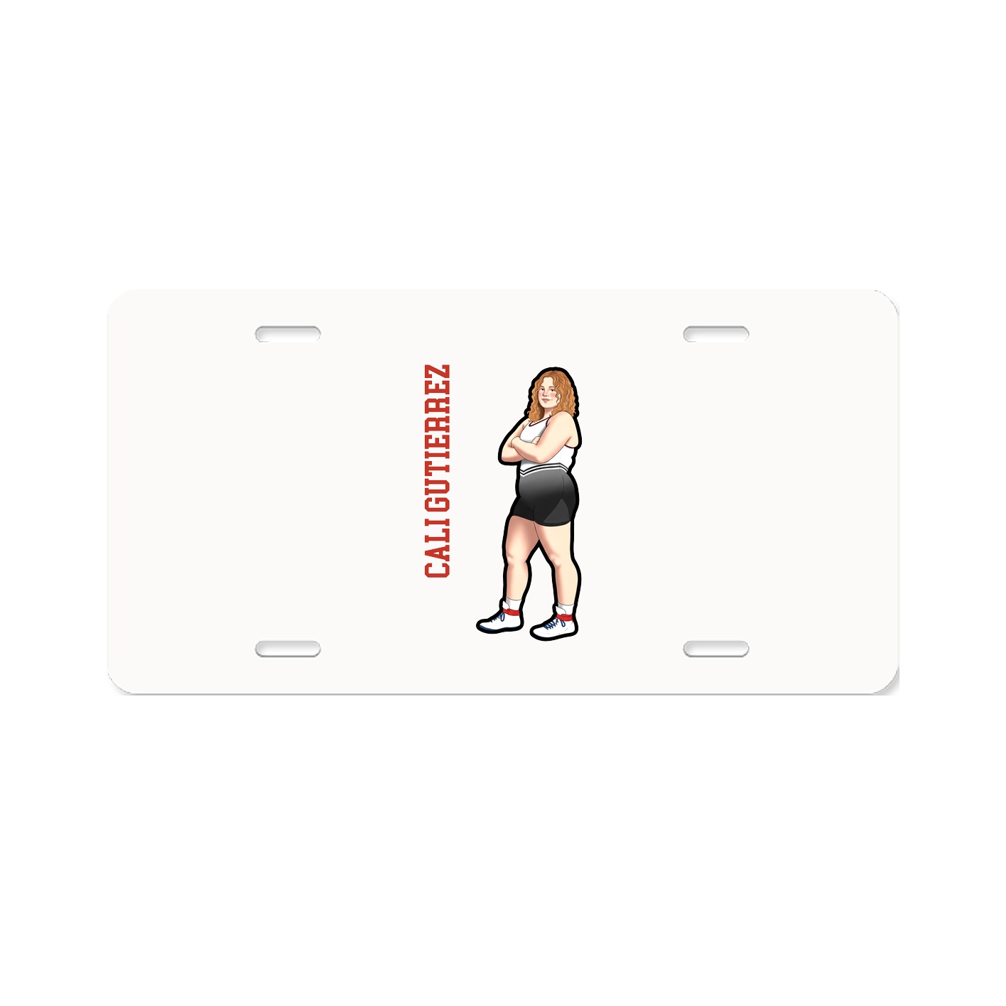 License Plate — Name Vertical in Classic