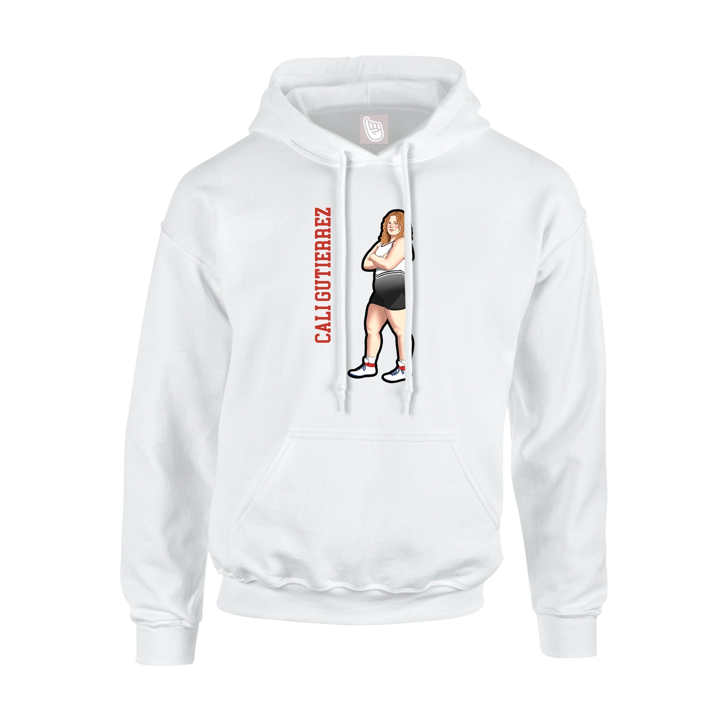 Hoodie — Name Vertical in White