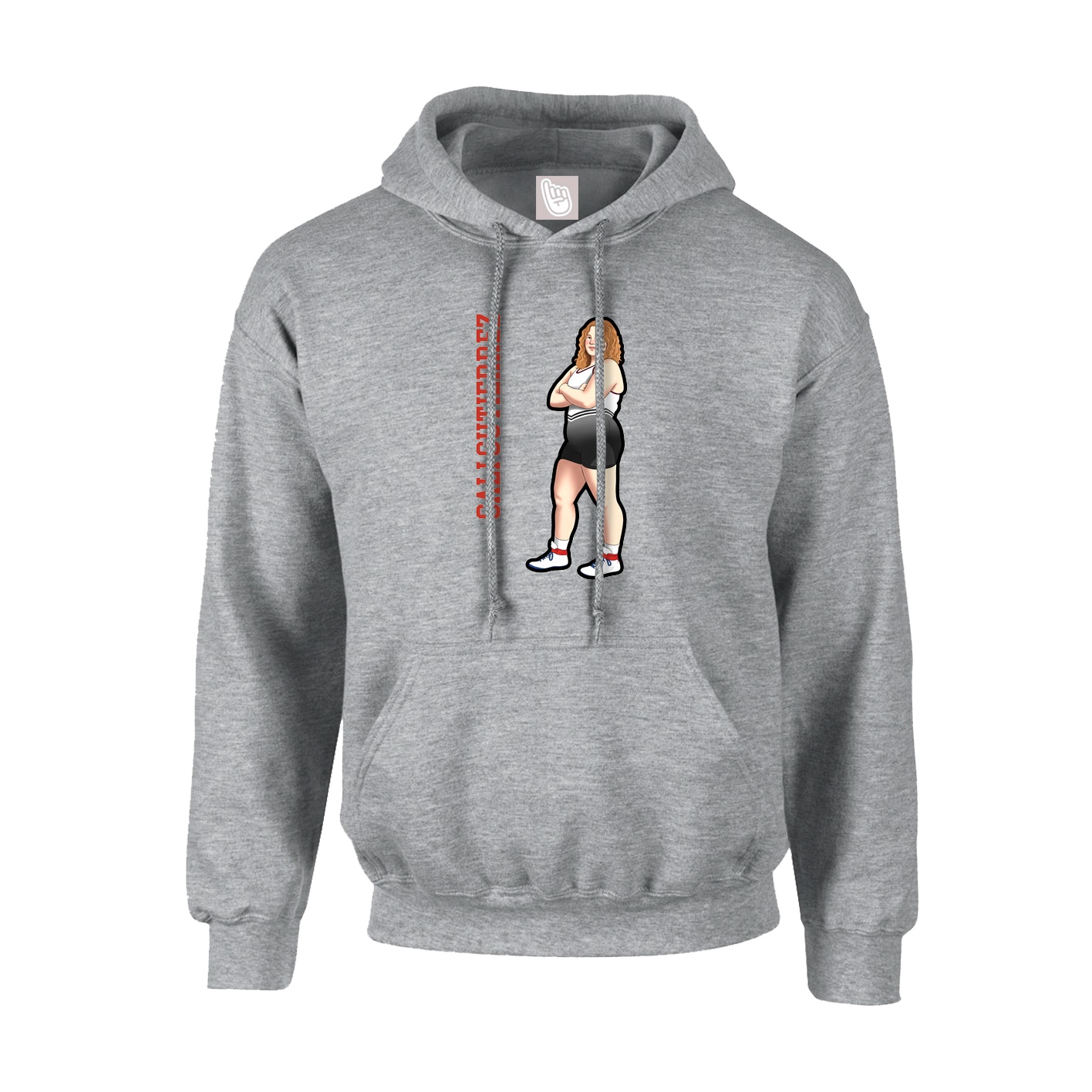 Youth Hoodie — Name Vertical in Grey