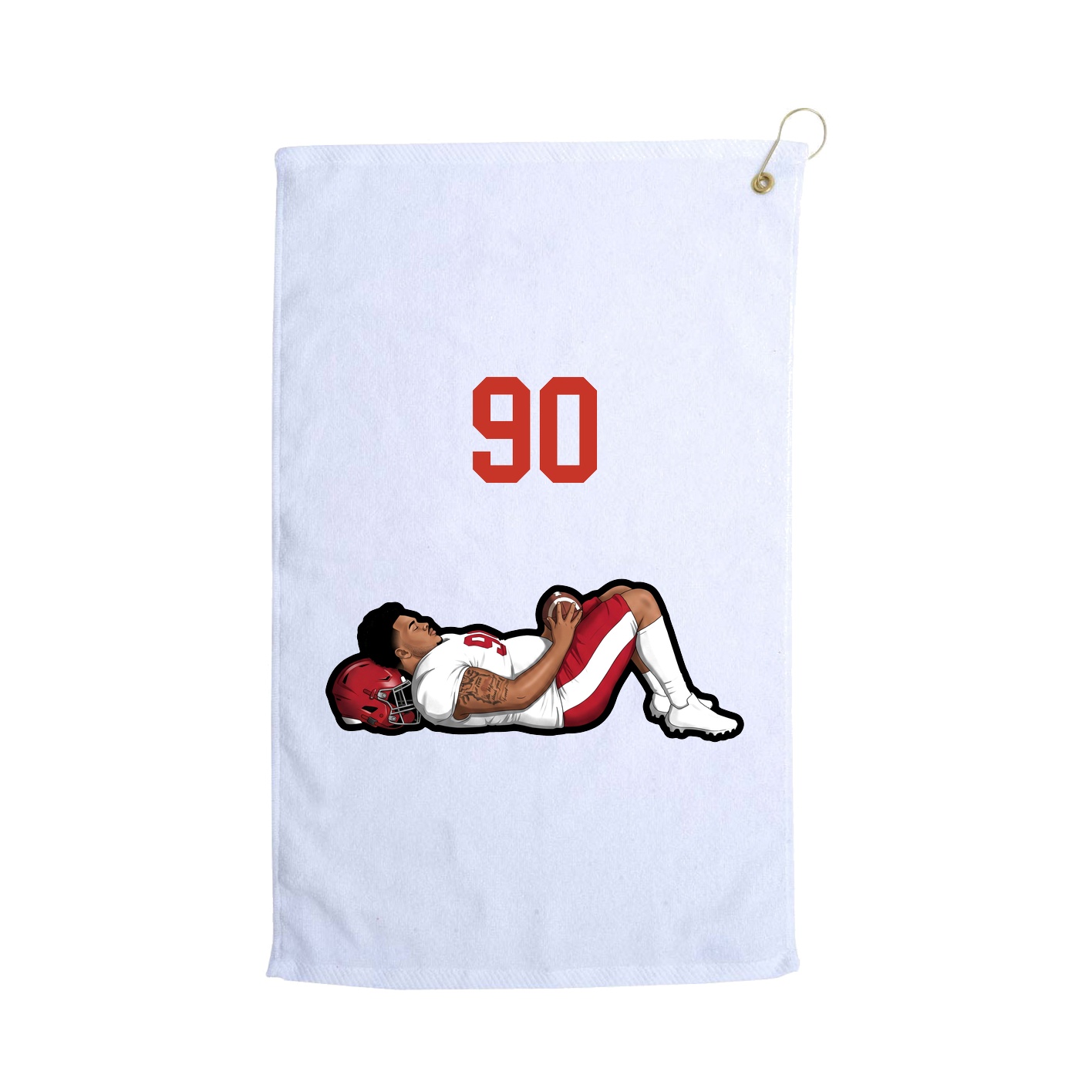 Golf Towel — Number Top in White