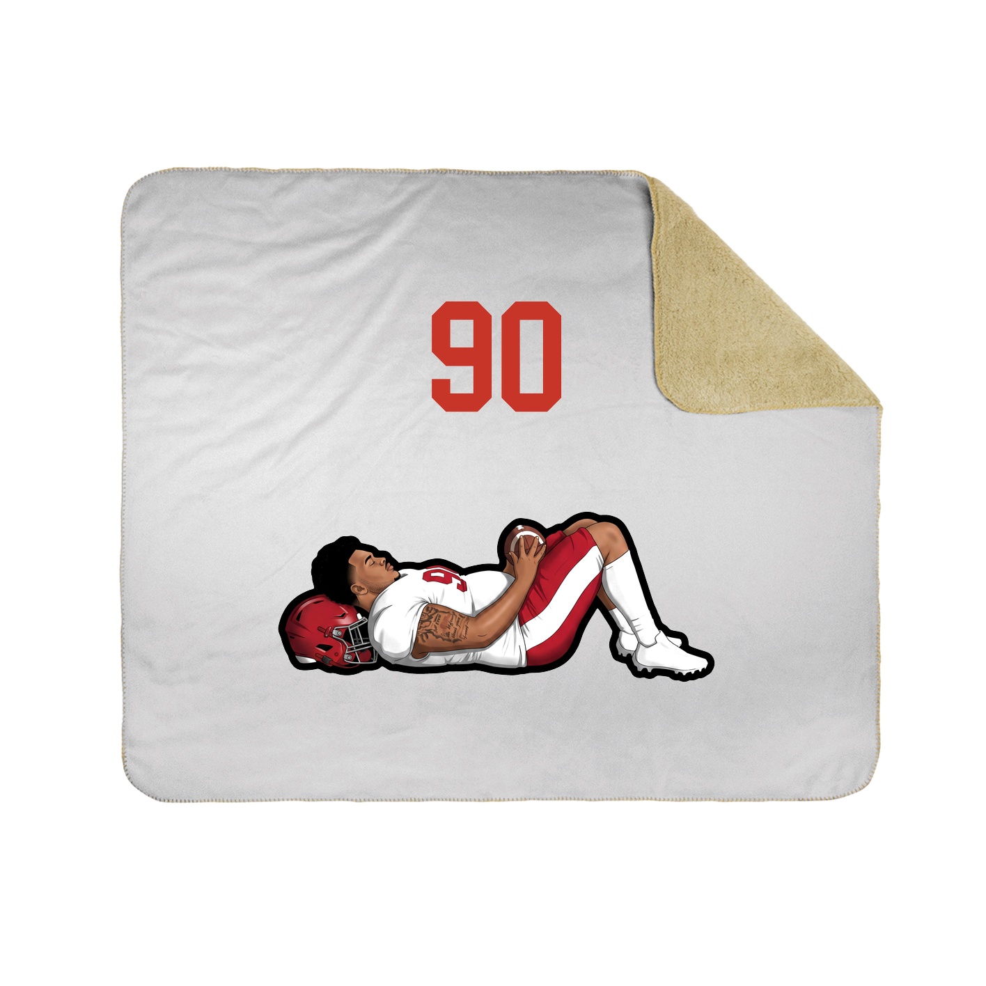 Throw Blanket — Number Top in White