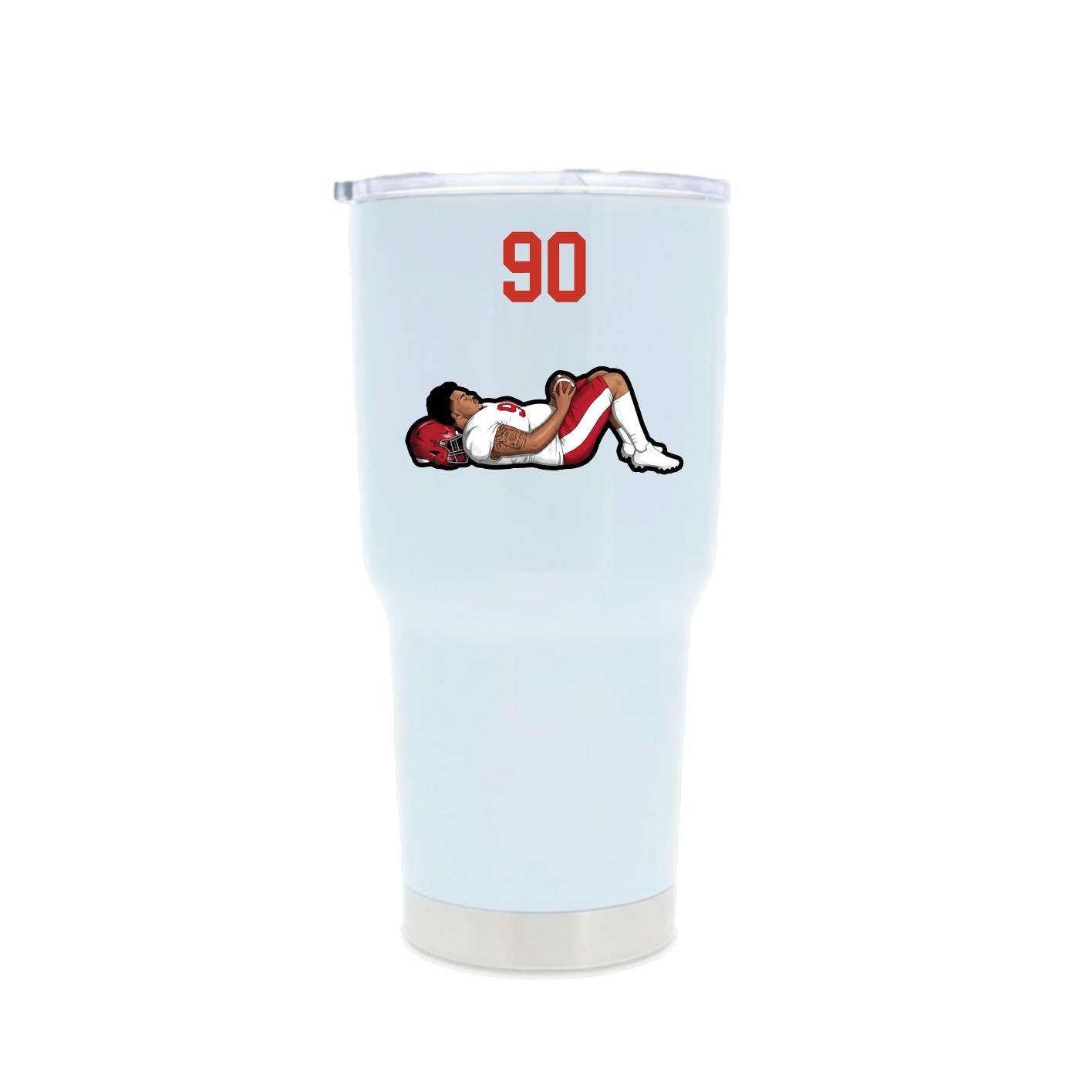 30oz Stainless Steel Tumbler — Number Top in White