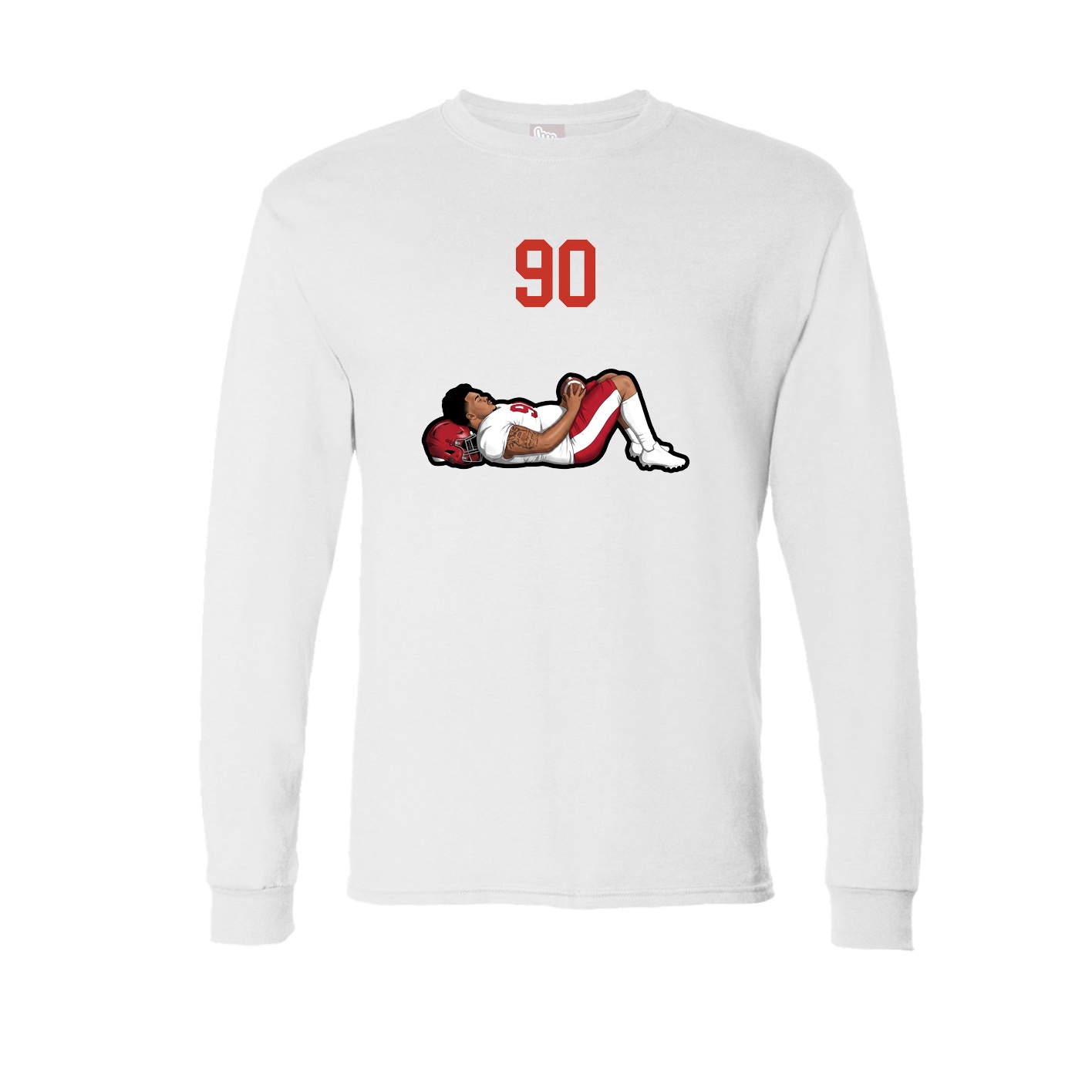Long Sleeve Tee — Number Top in White