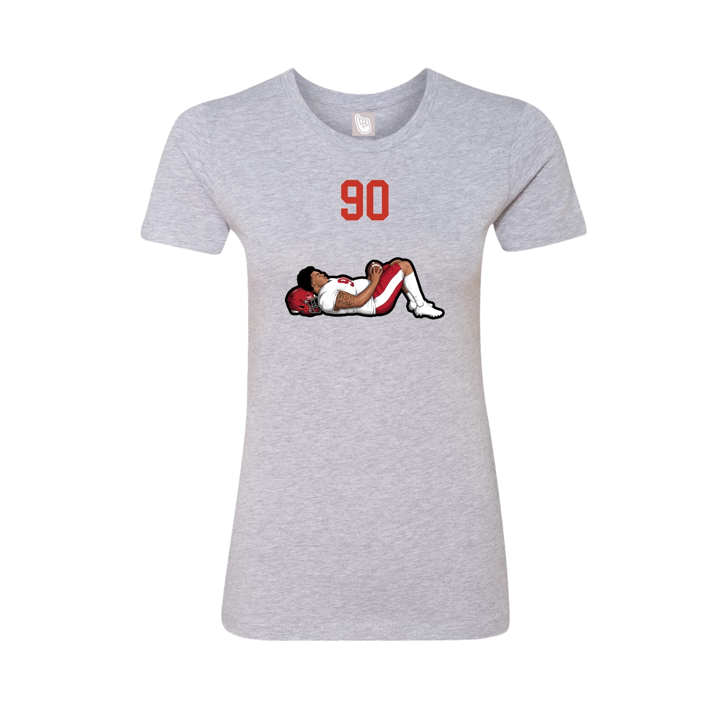 Fitted Women's Tee — Number Top in Grey