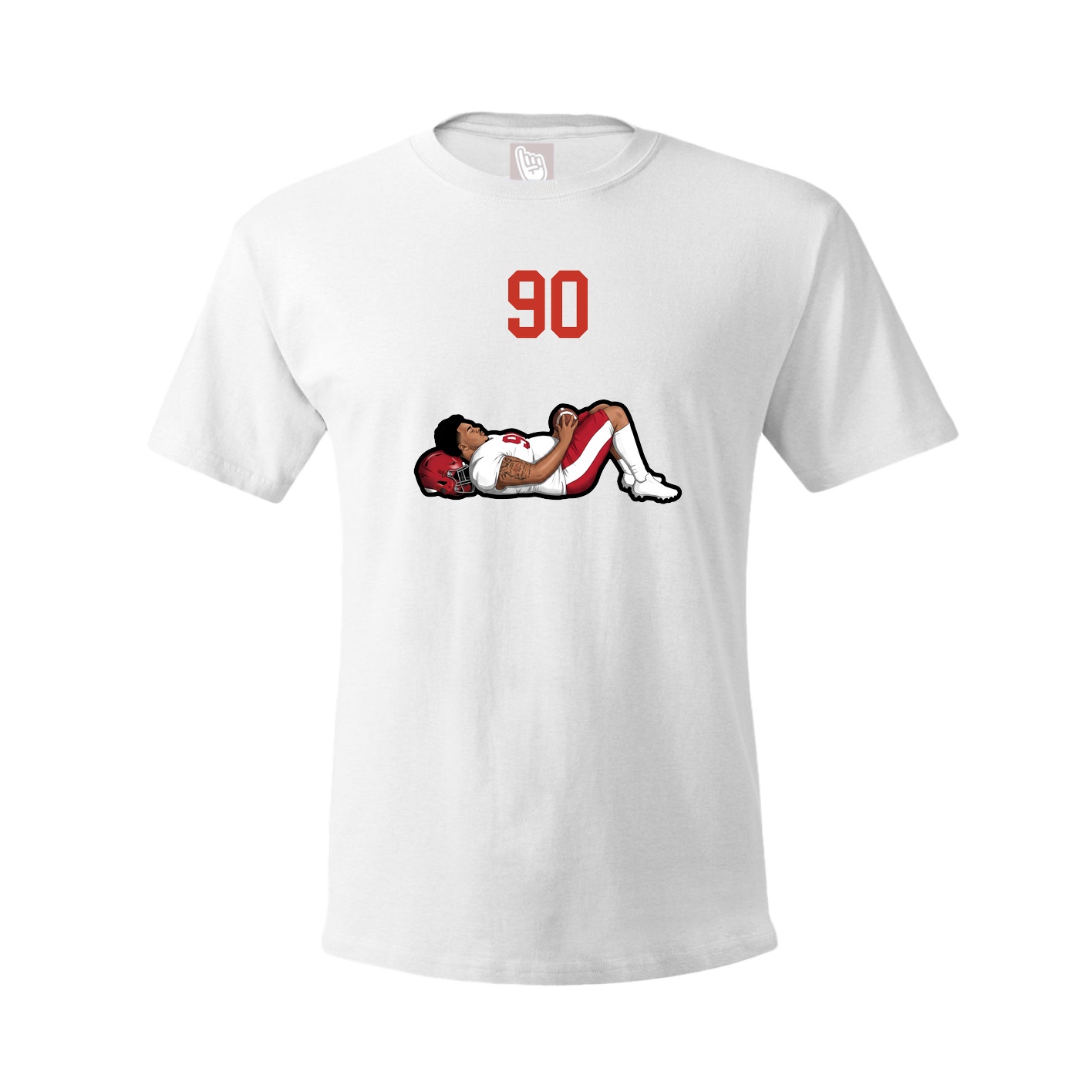 Youth Tee — Number Top in White