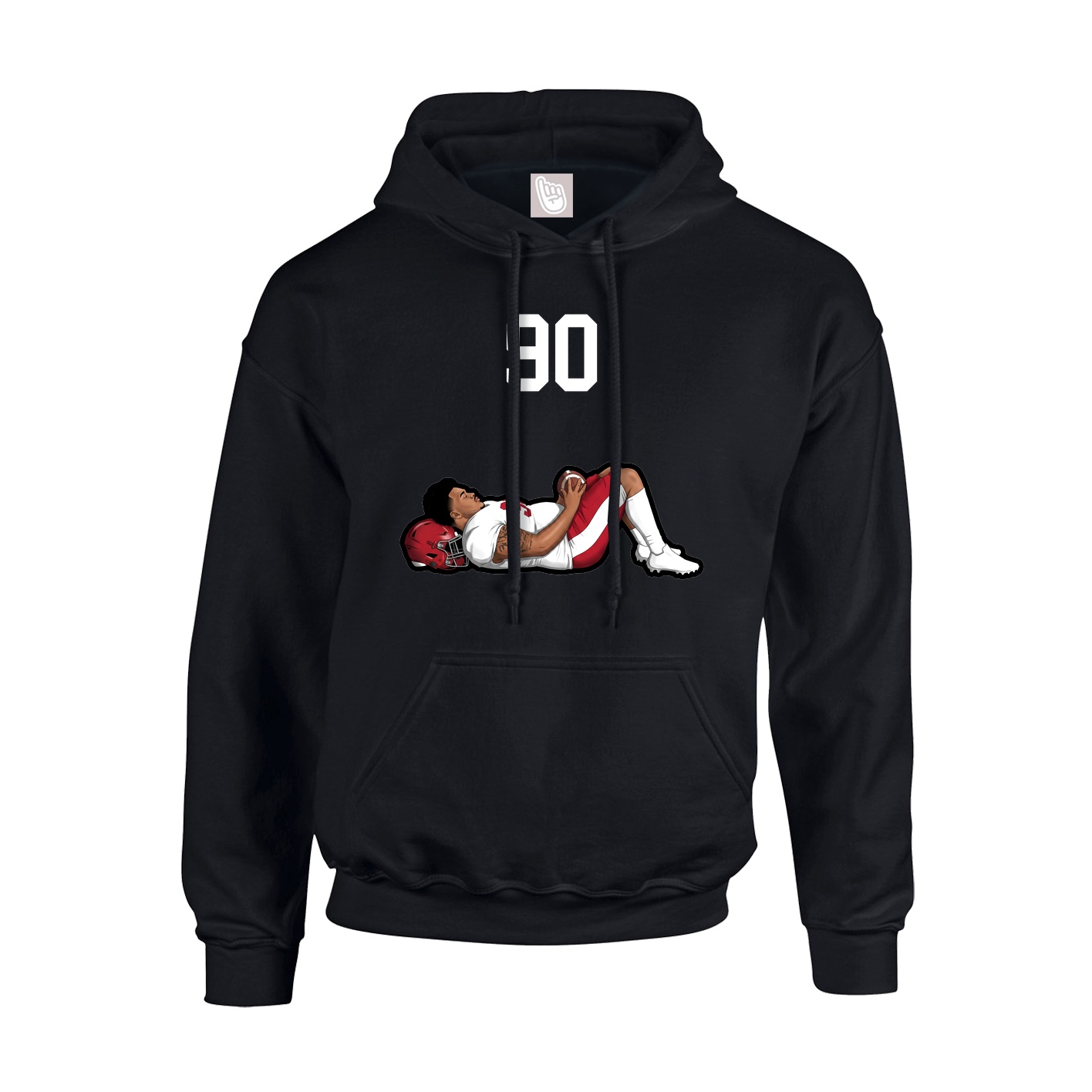 Youth Hoodie — Number Top in Black